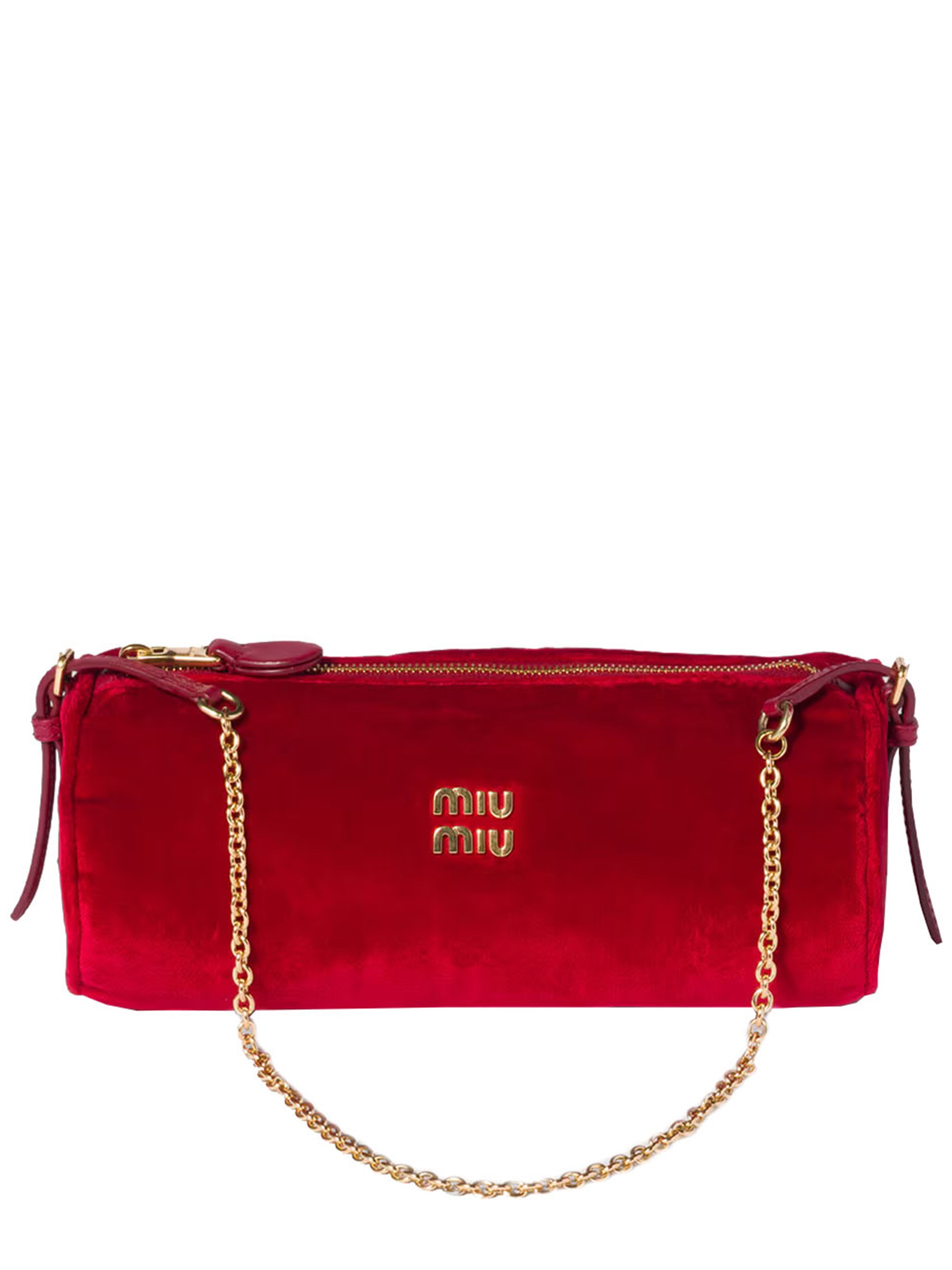 Miu Miu Velvet Pouch In Red
