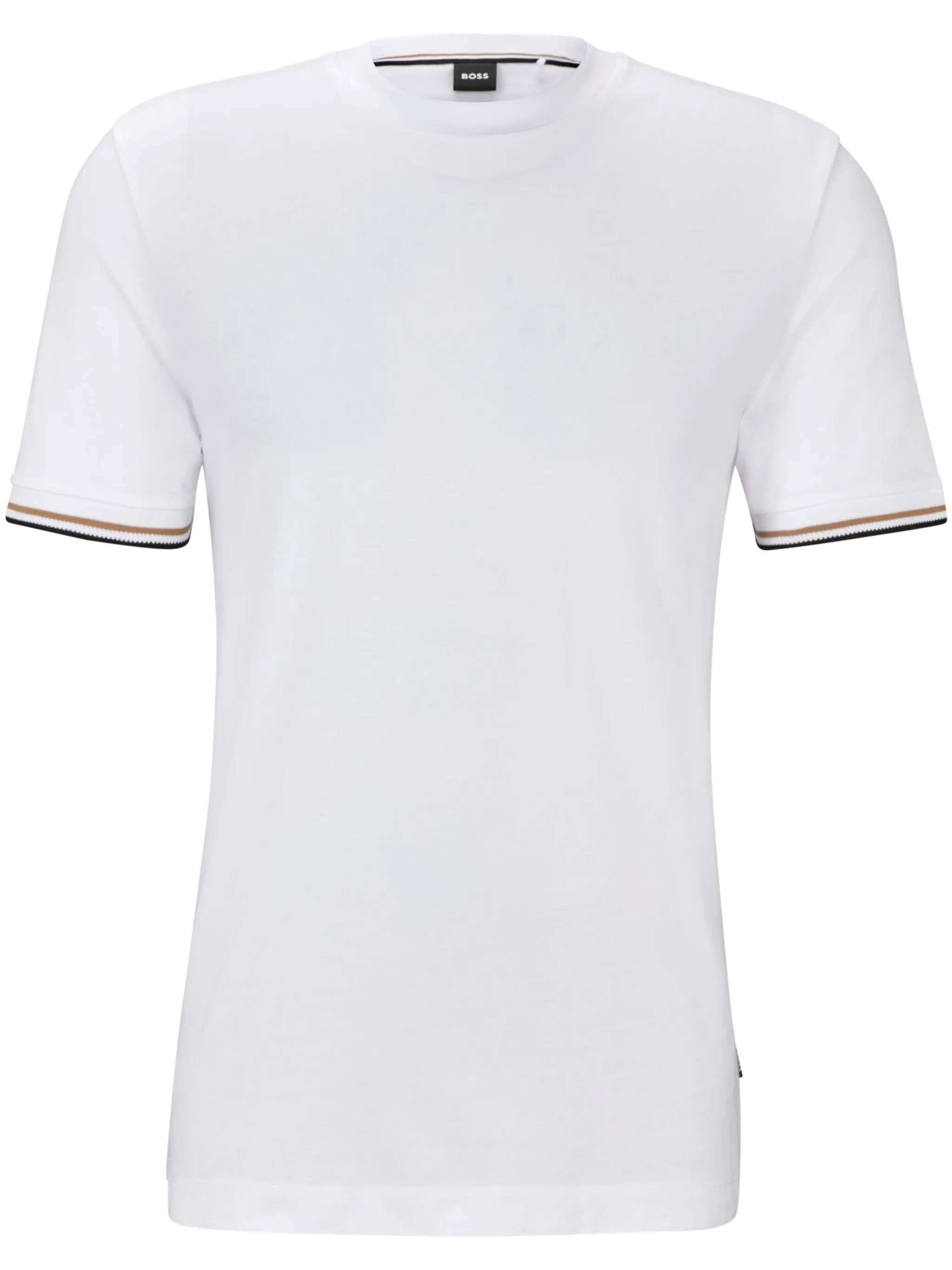 Hugo Boss Mens White Striped-trim Regular-fit Cotton-jersey T-shirt Xxl