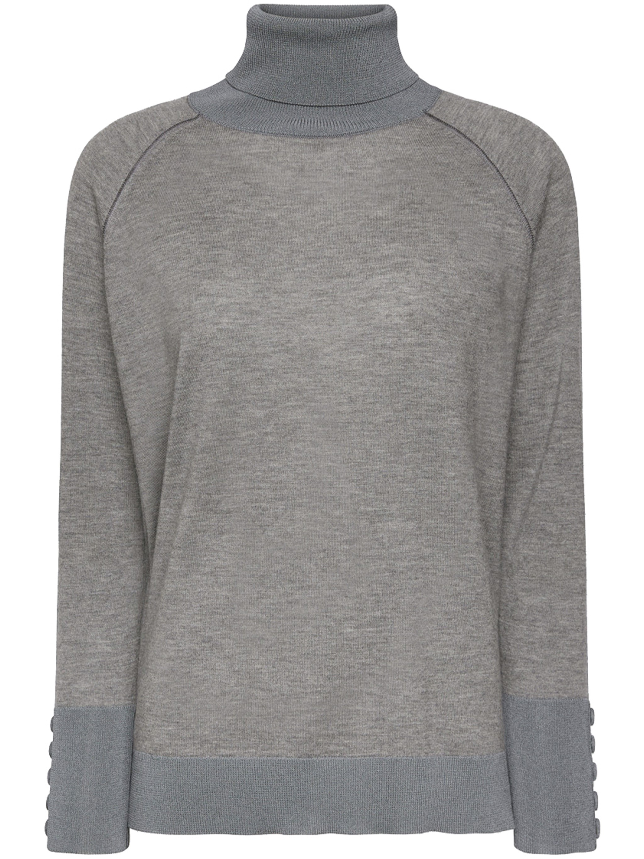 Elena Miro' Button-embellished Turtleneck Knitwear In Gray