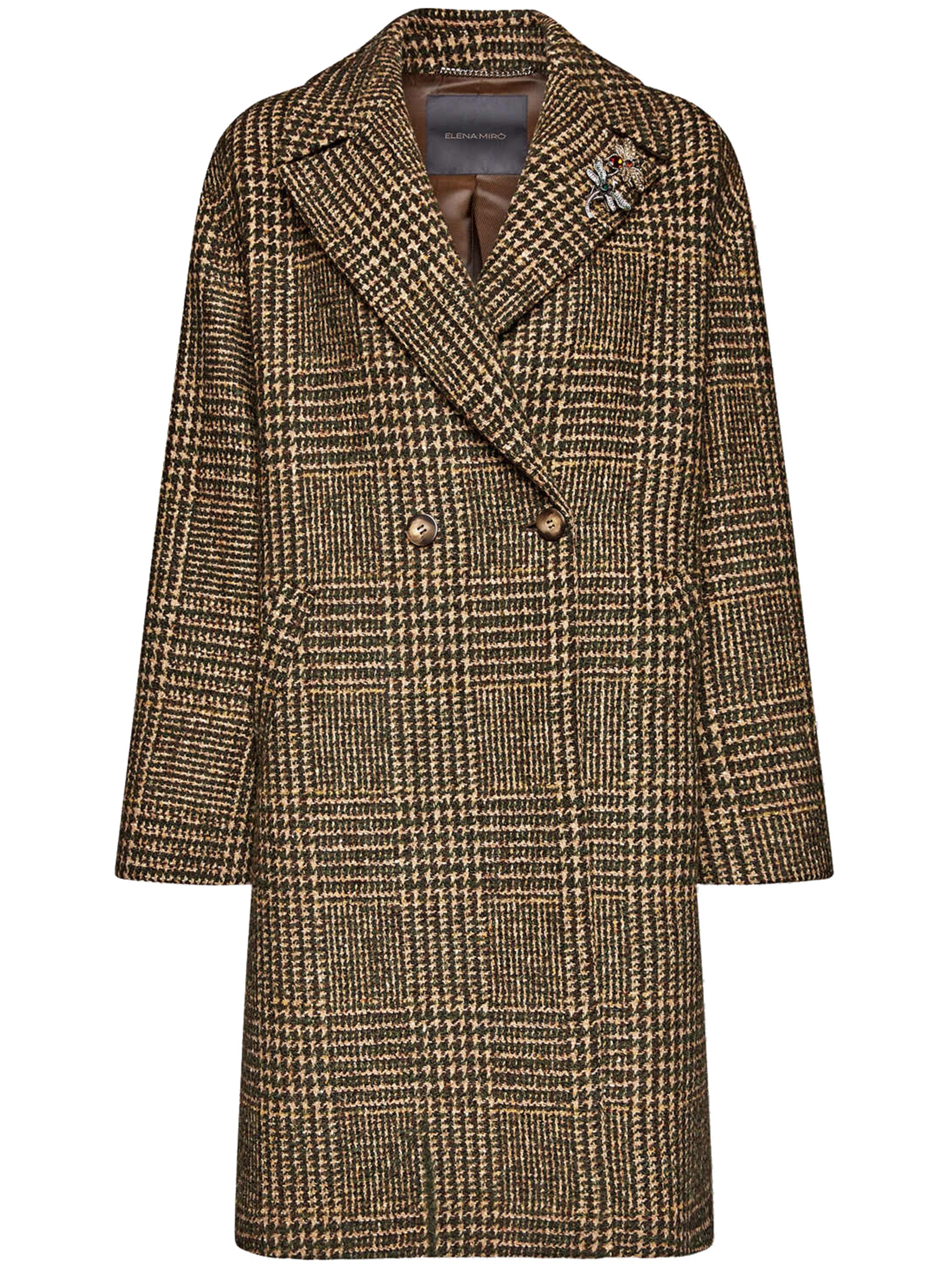 Elena Miro' Coat Clothing In Brown