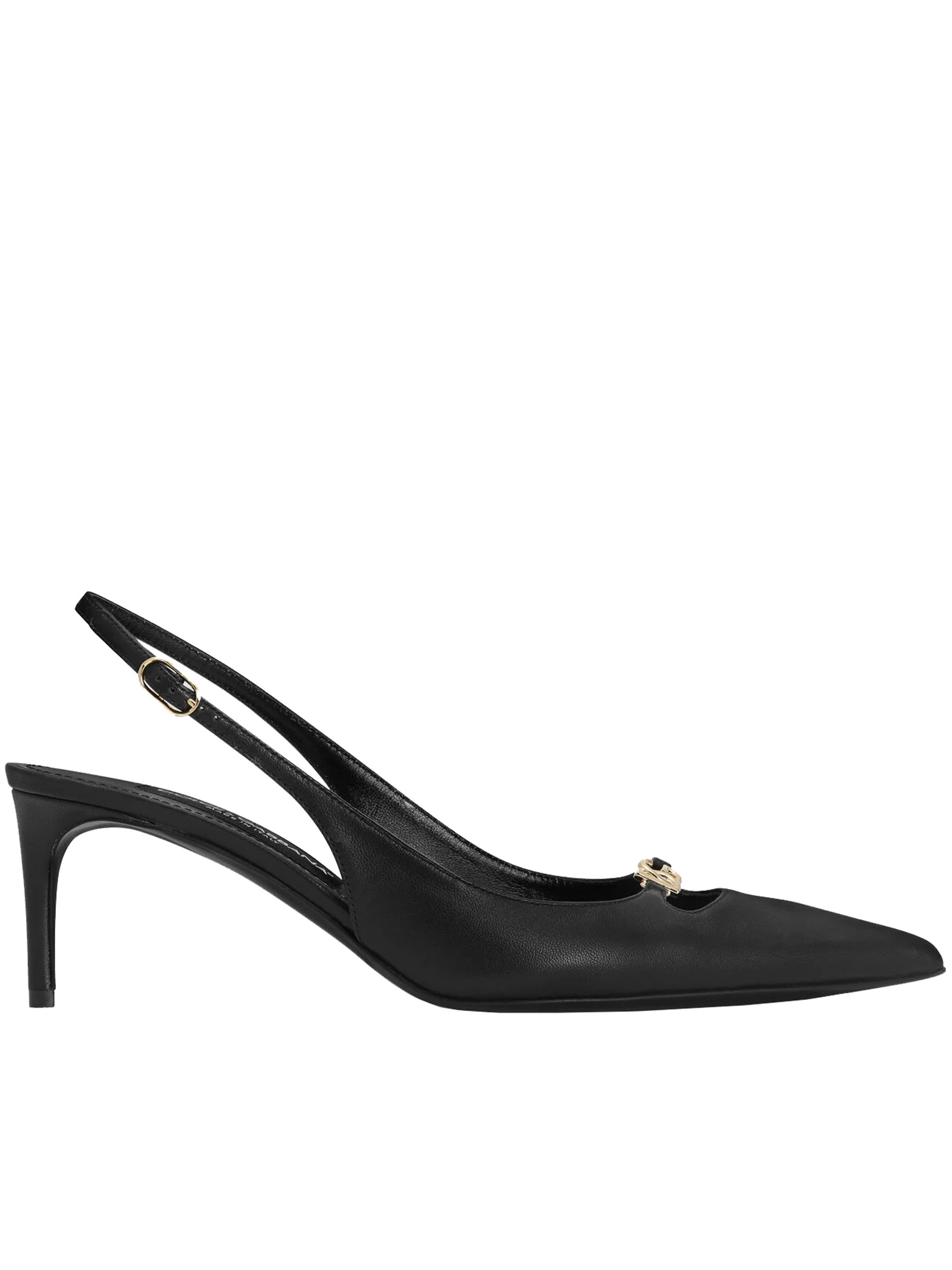 Dolce & Gabbana Silk Nappa Slingbacks In Black