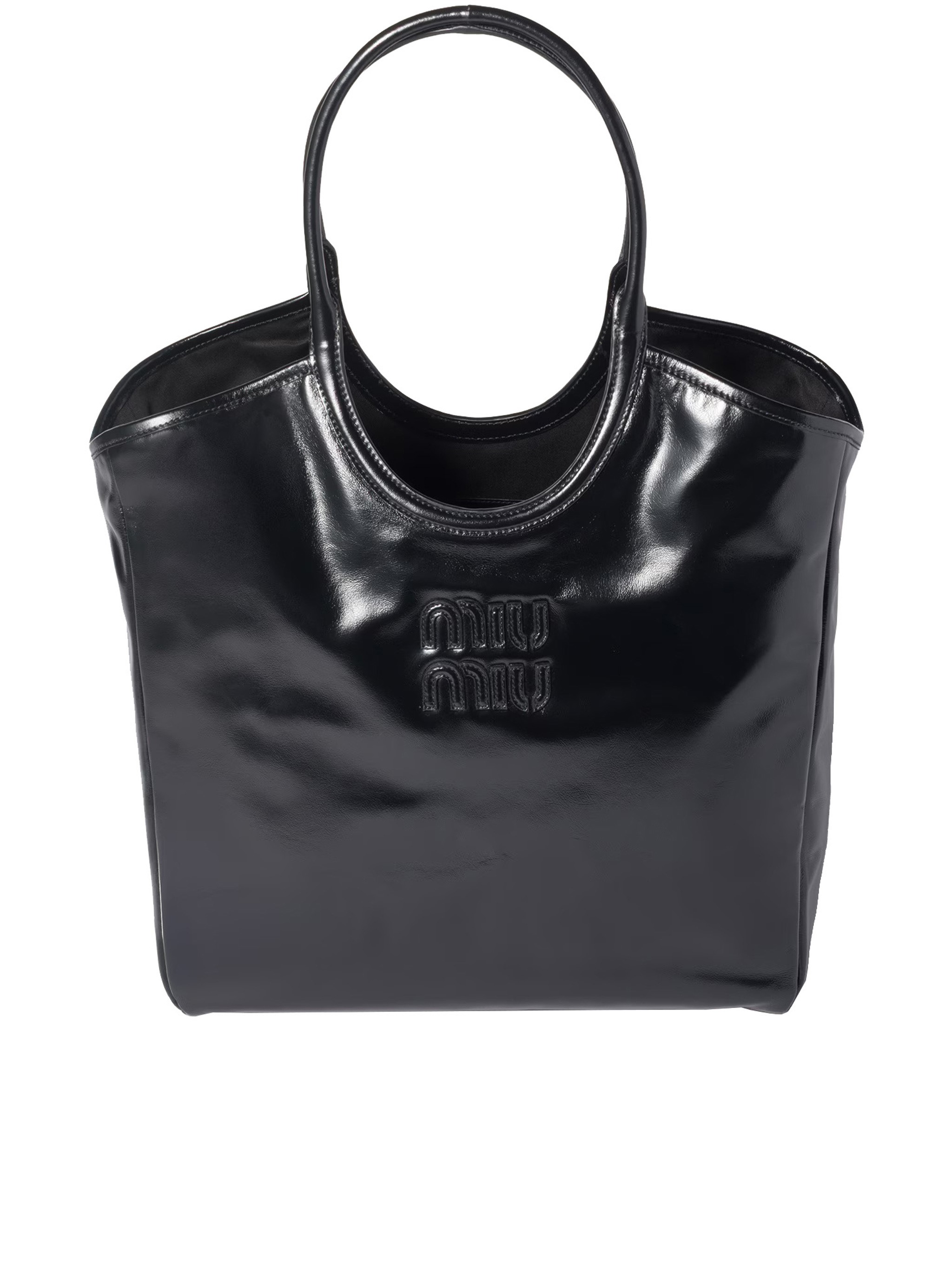 Miu Miu Ivy Leather Bag In Black