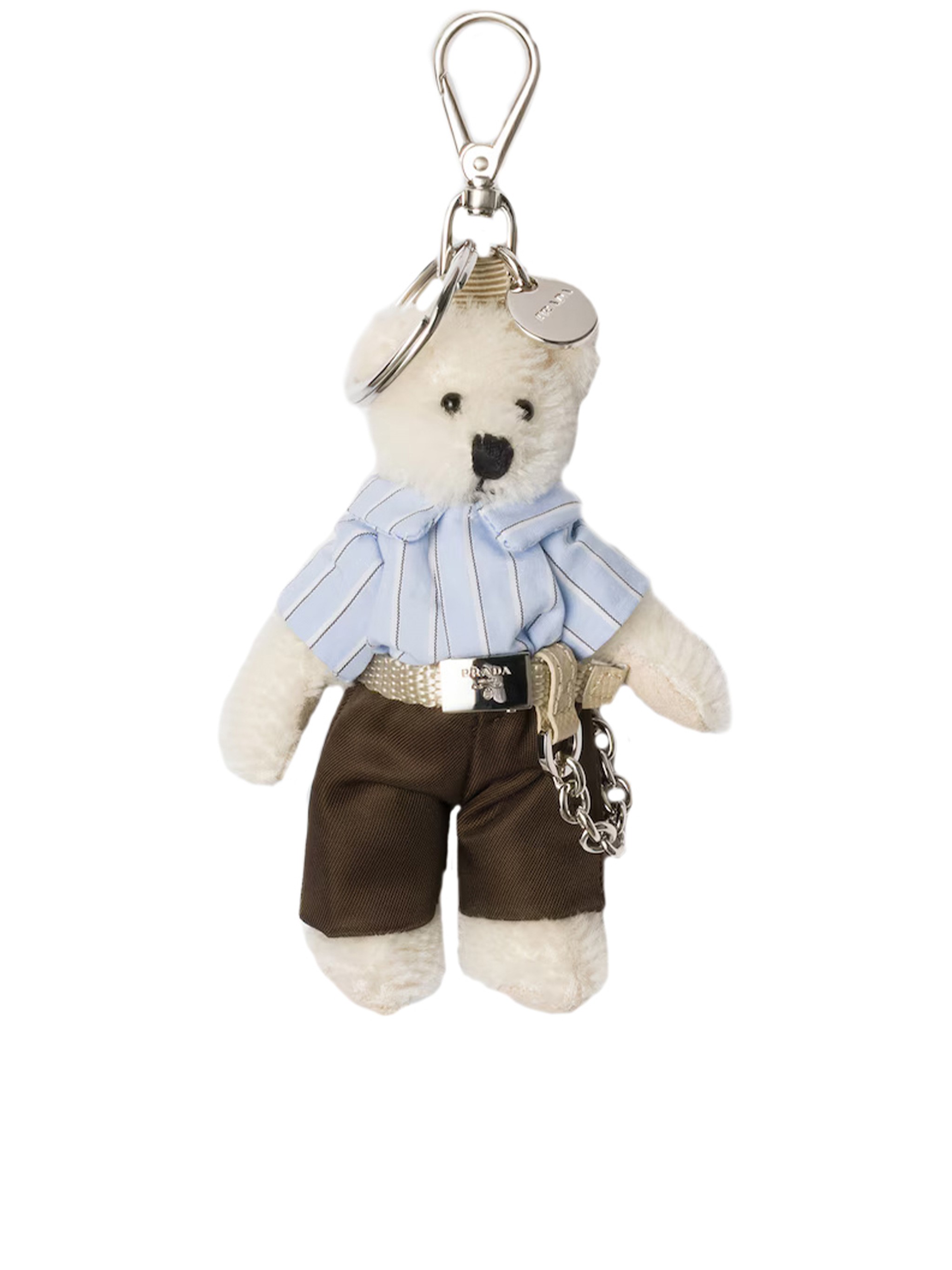 Prada PRADA Teddy Keychain Pendant With Metal Ring　PRADA テディ キーホルダー ペンダント メタルリング付き