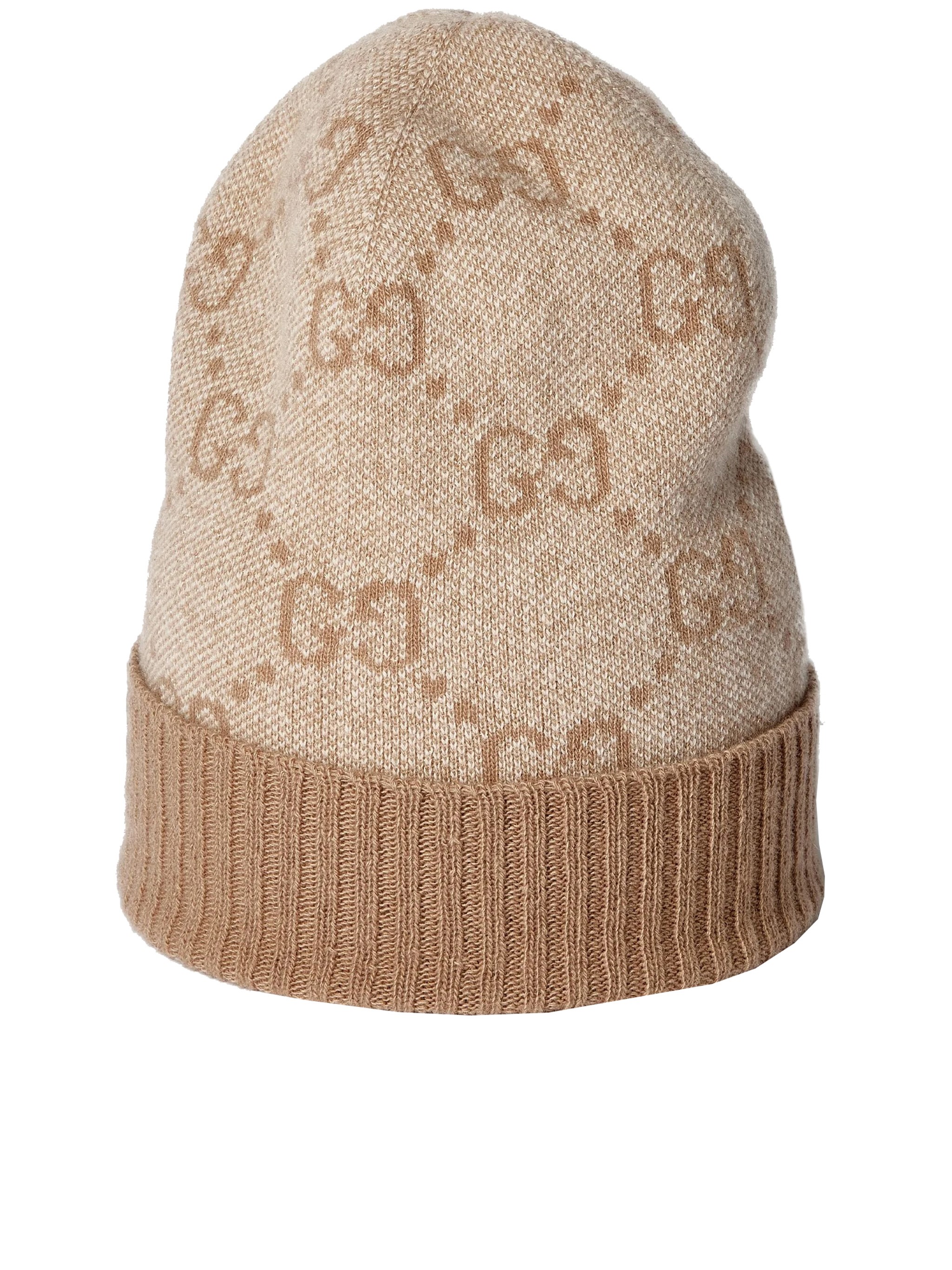 Gucci Nuancie Hat Ribbed Trim Turn Up Brim In Brown