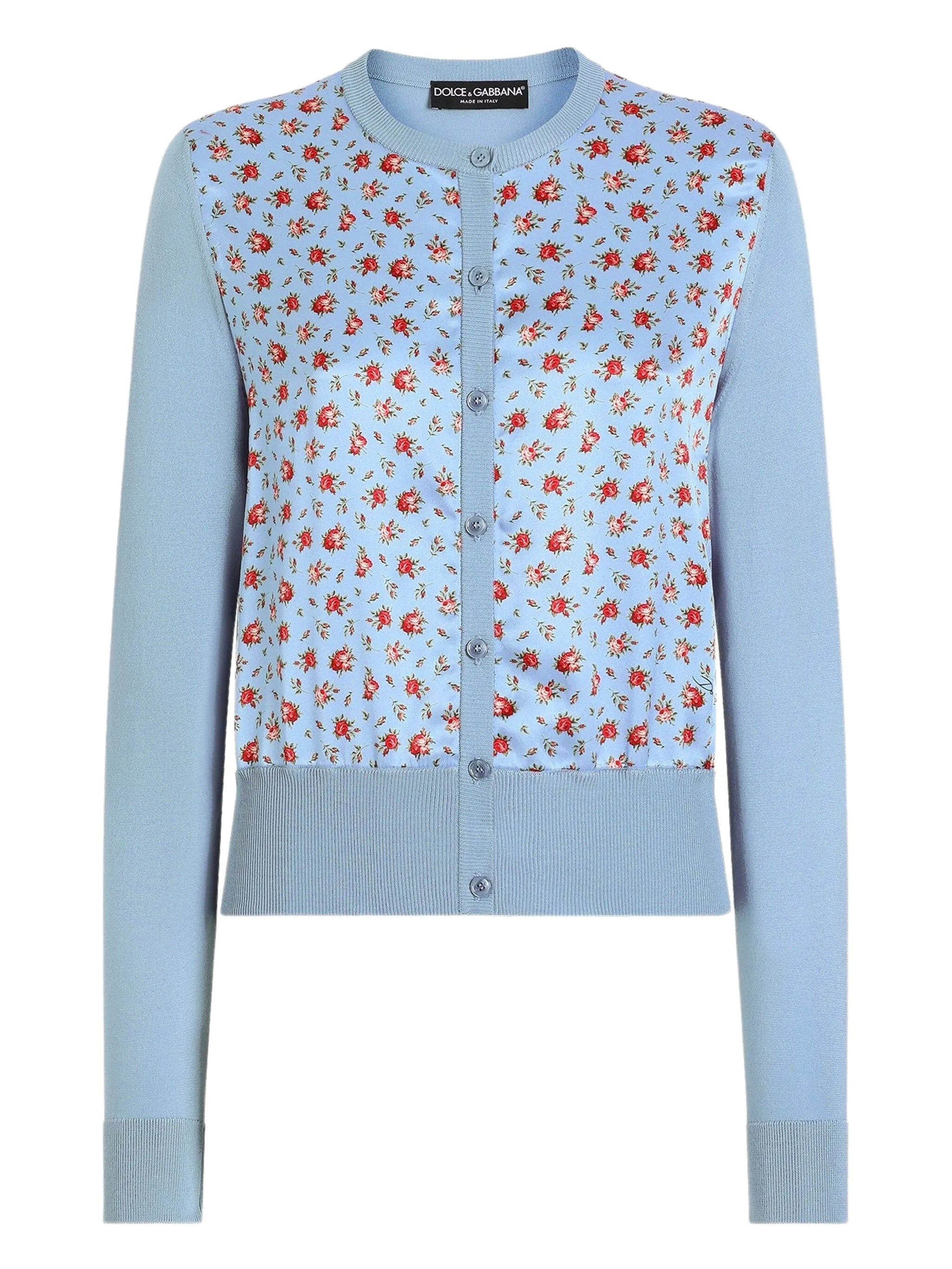 Dolce & Gabbana Twill Cardigan In Blue