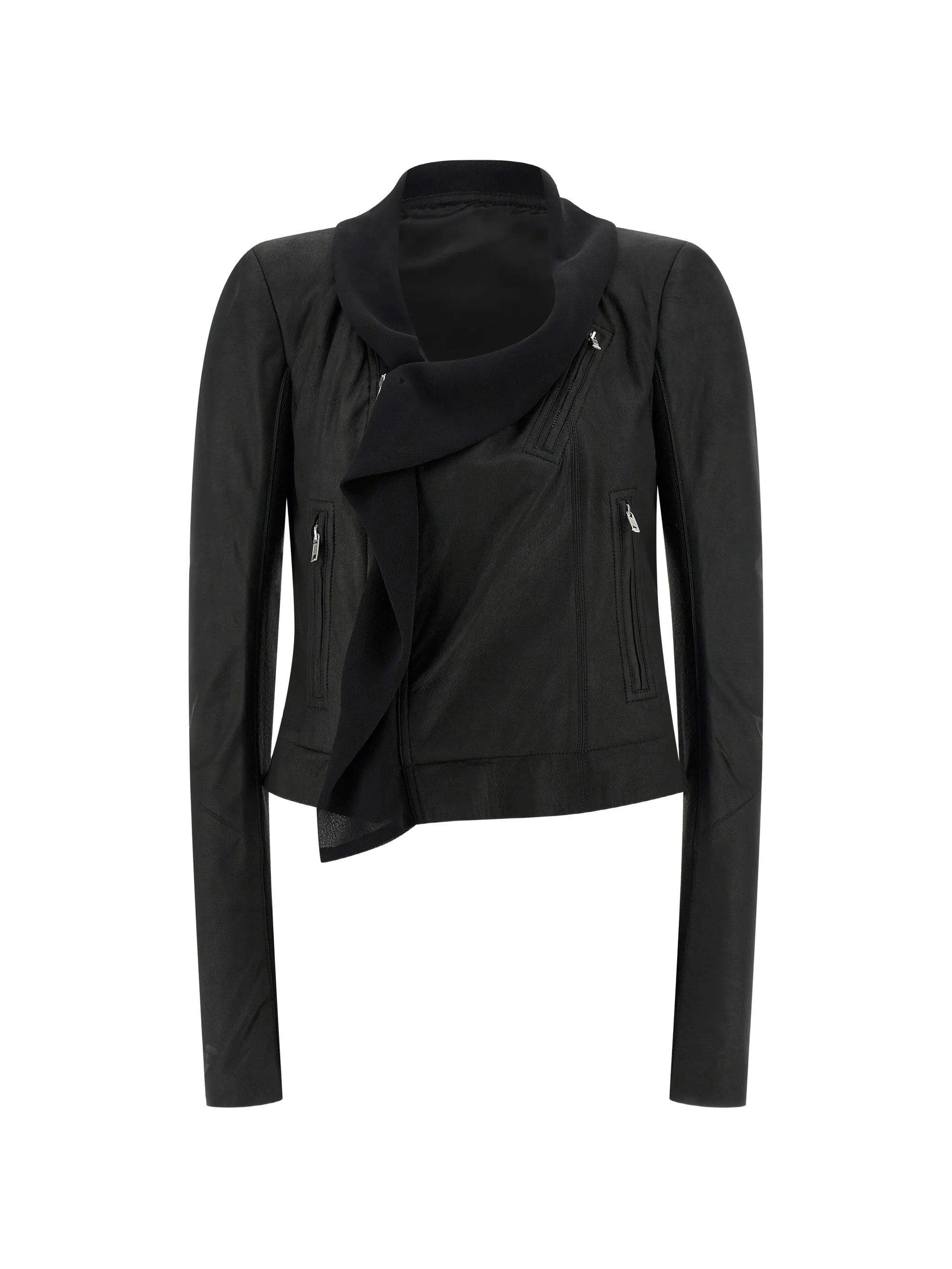 Rick Owens RICK OWENS Scarf Biker Leather Jacket　RICK OWENS スカーフバイカーレザージャケット