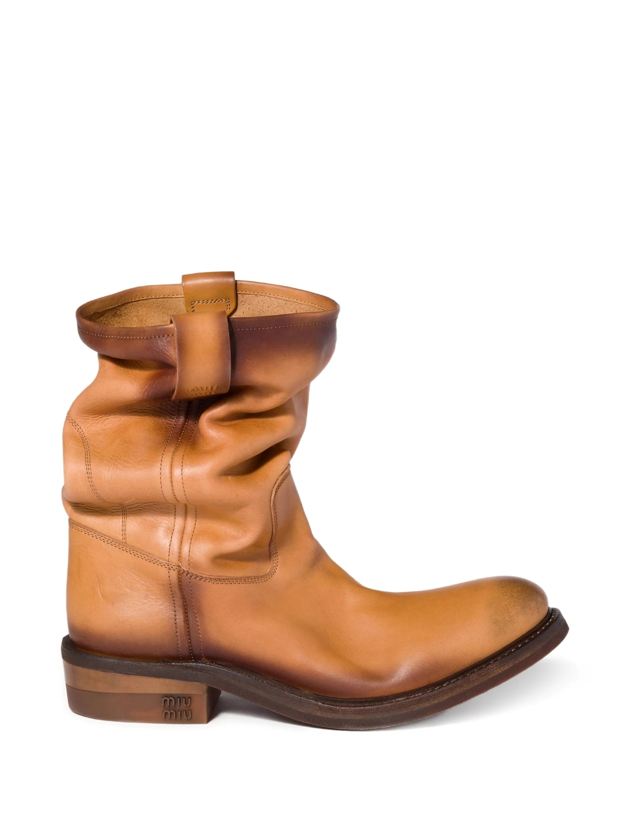 Miu Miu MIU MIU Foule Ankle Boots In Calfskin　MIU MIU ファール アンクル ブーツ カーフスキン