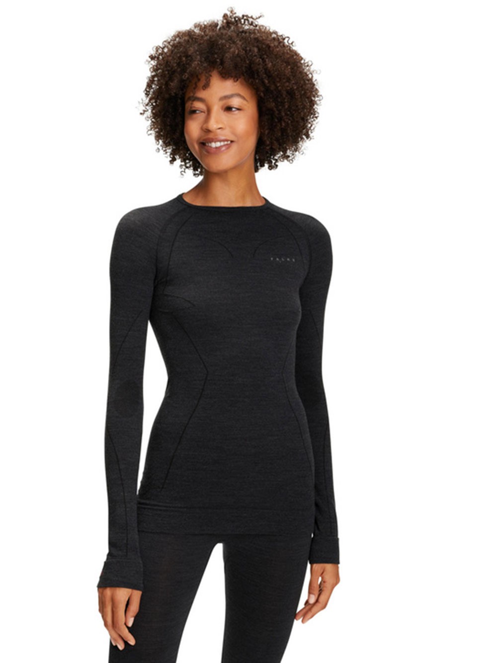 Falke Wool Shirt Long In Black