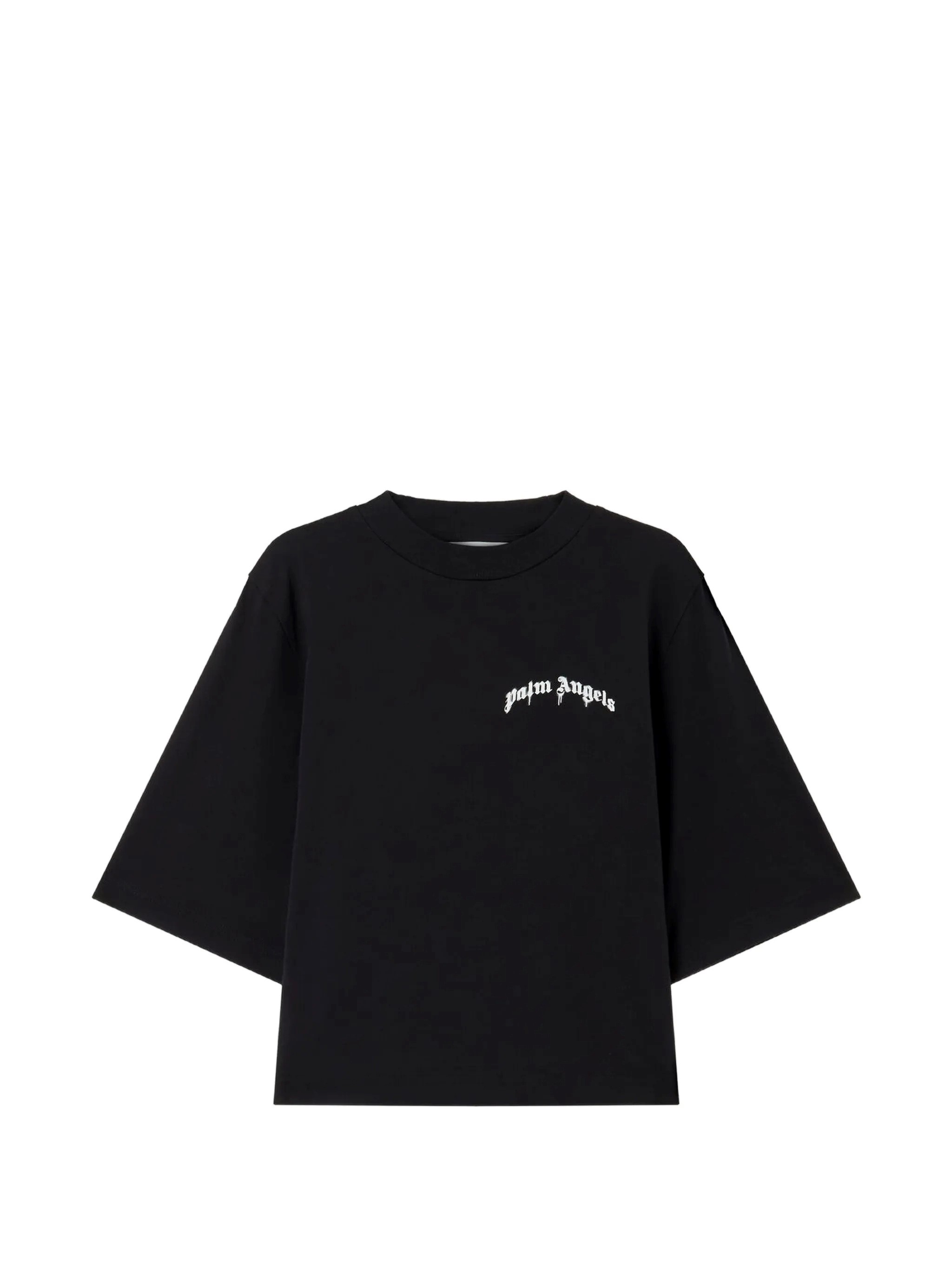 PALM ANGELS Mini Curved Logo Boxy Tee　PALM ANGELS ミニ カーブ ロゴ ボクシー T シャツ PALM