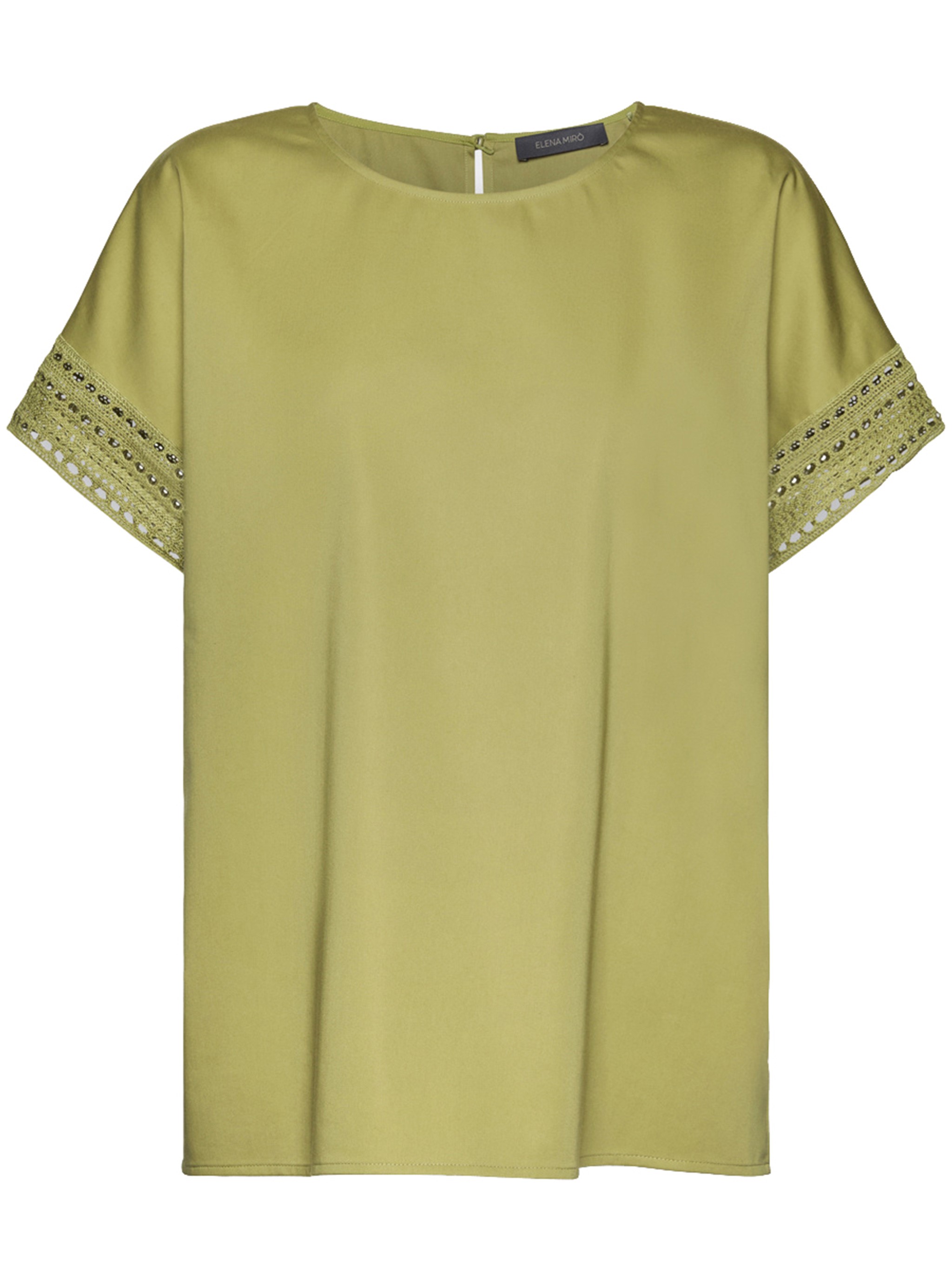 Elena Miro' Lace-trim Top In Brown