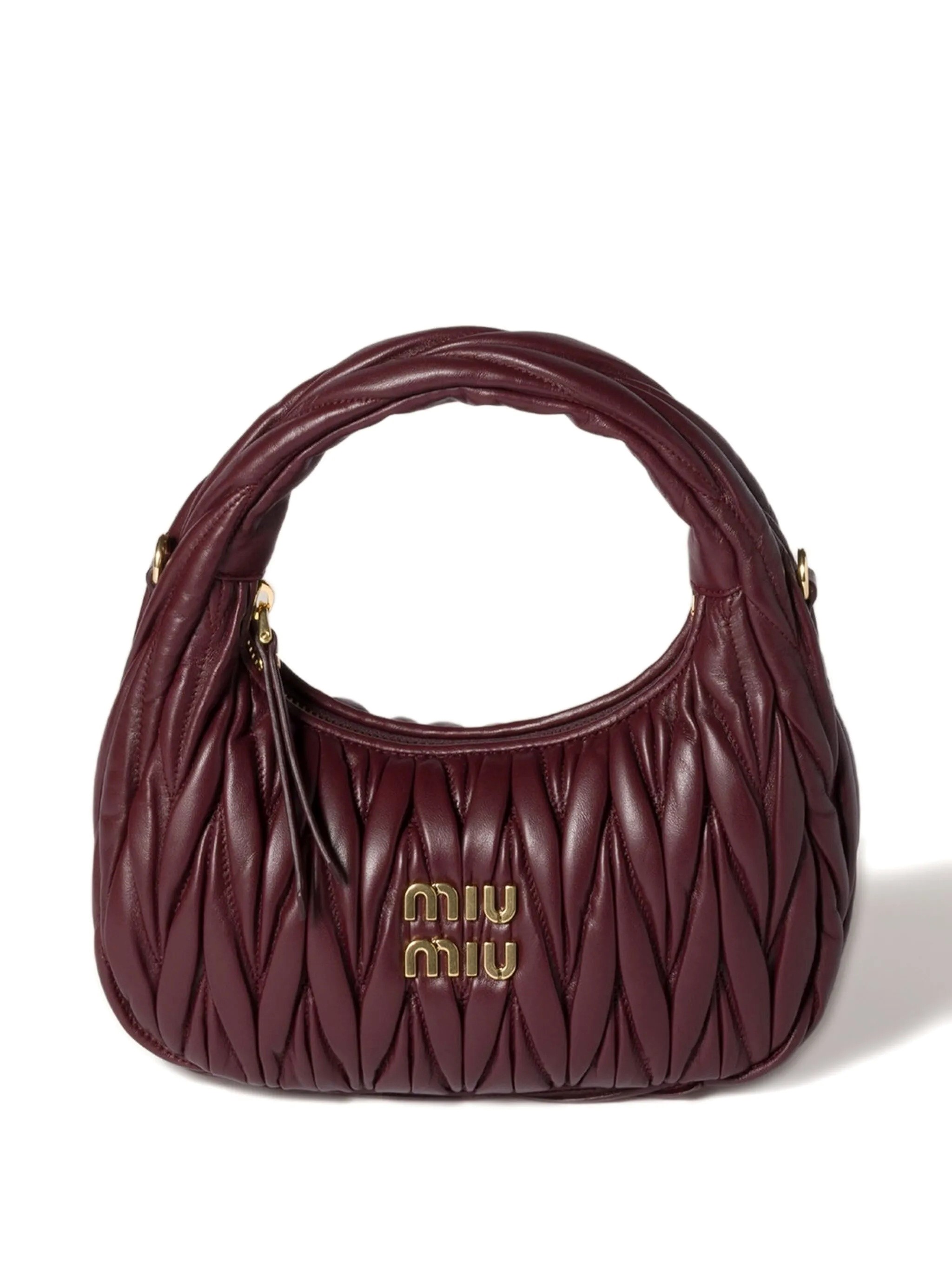 Miu Miu MIU MIU Wander Hobo Bag In Quilted Nappa　MIU MIU ワンダー ホーボーバッグ キルティングナッパ