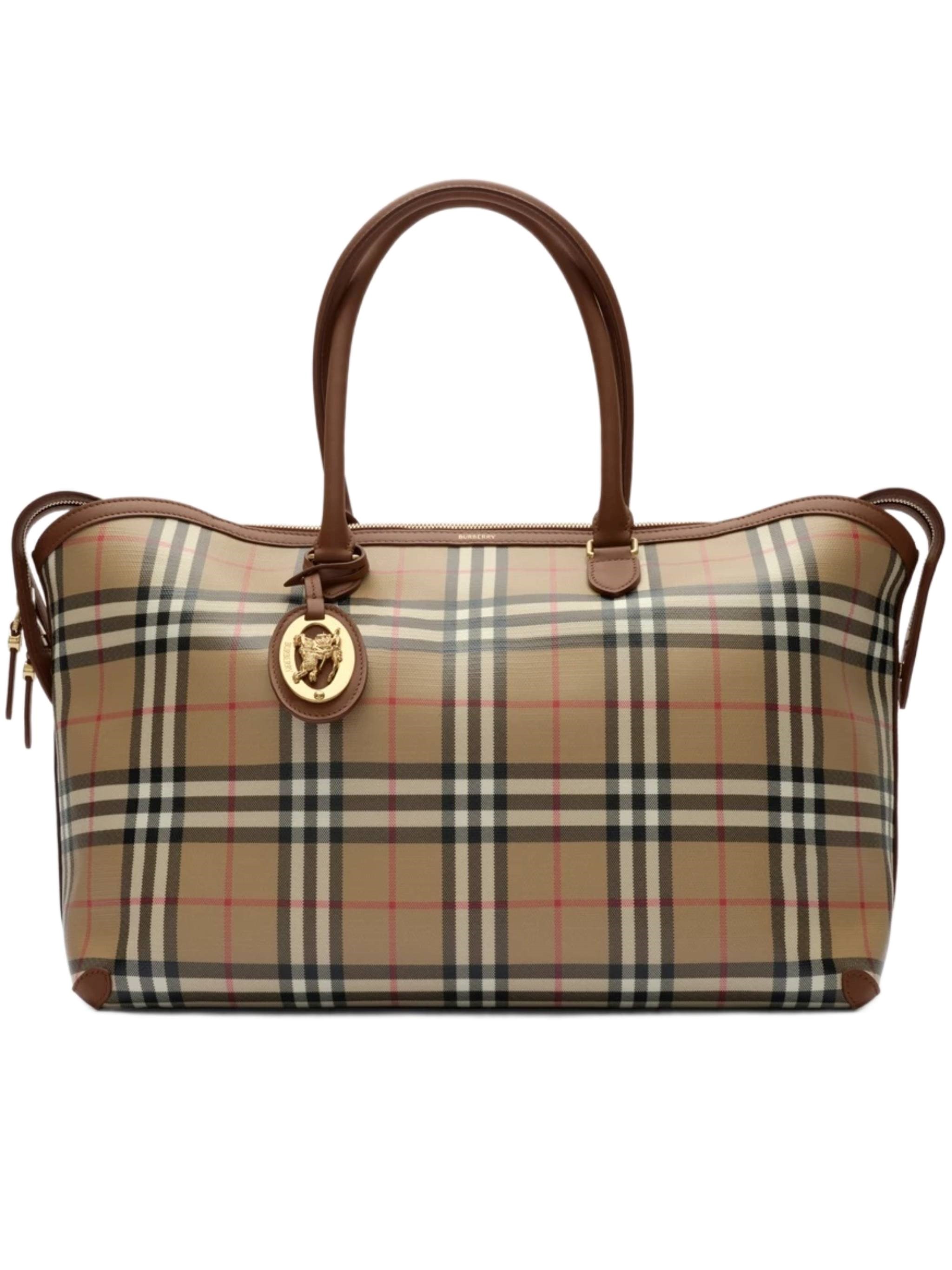 Burberry BURBERRY Burberry Medium Check Tote Bag With Zipper　BURBERRY バーバリー ジッパー付きミディアムチェックトートバッグ