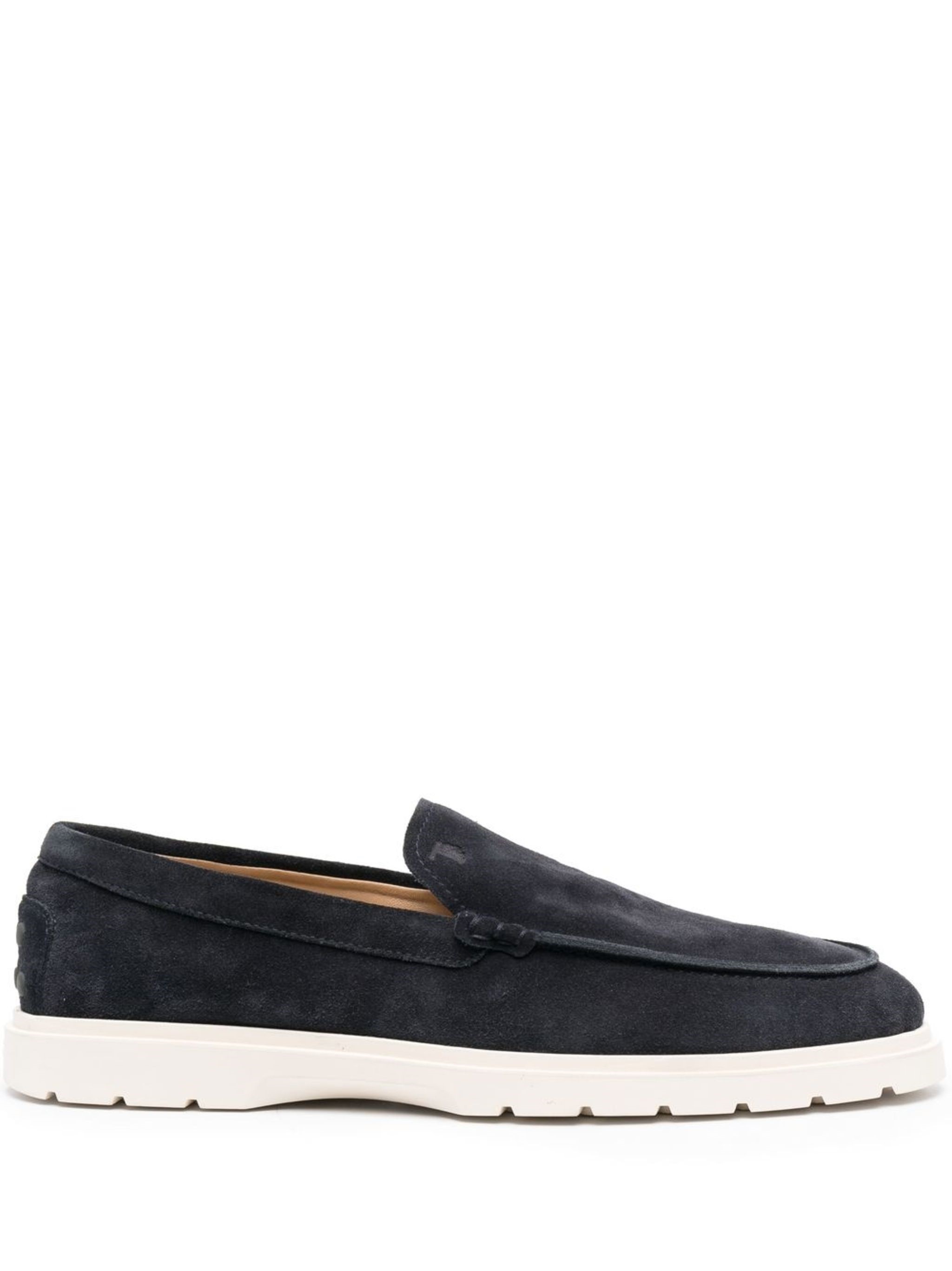 Tod's Logo-debossed Suede Loafers In Blue