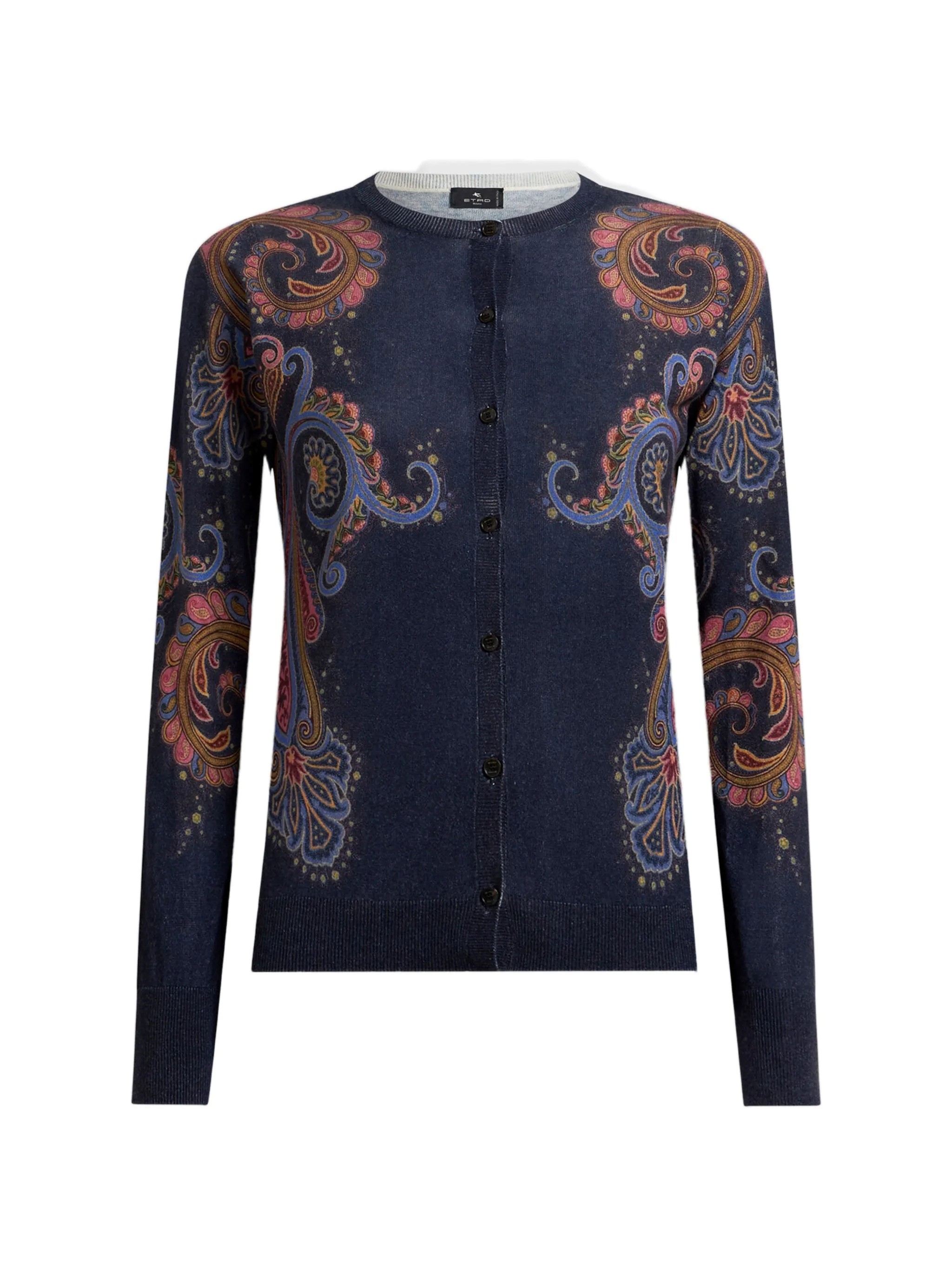 ETRO ETRO Blue Cardigan With Paisley Design　ETRO ペイズリー柄ブルーカーディガン
