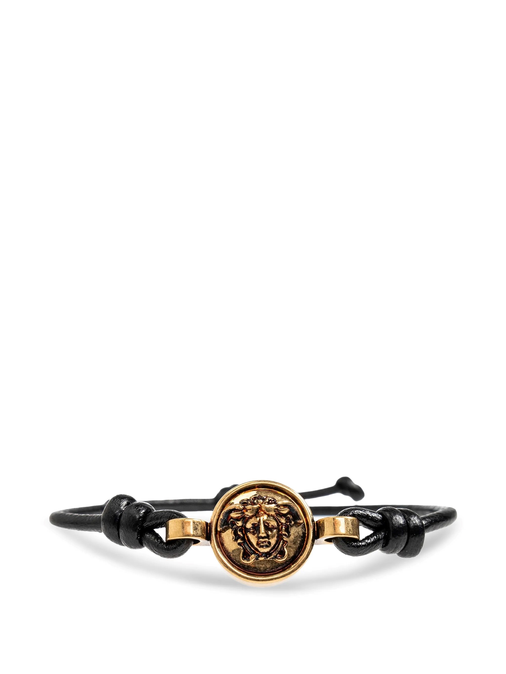 VERSACE VERSACE Black Leather Bracelet　VERSACE ブラック レザー ブレスレット