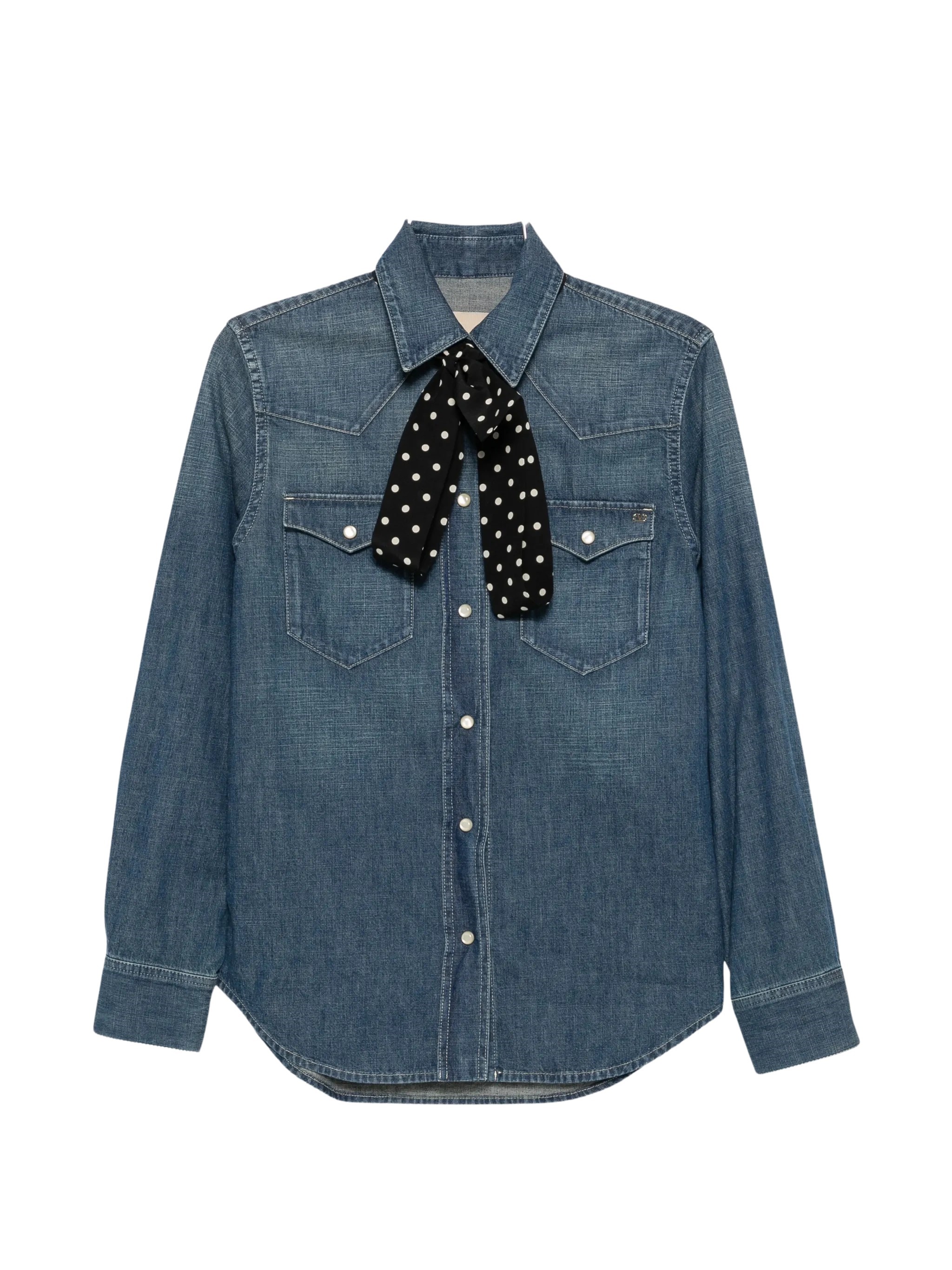 Valentino Denim Shirt In Blu