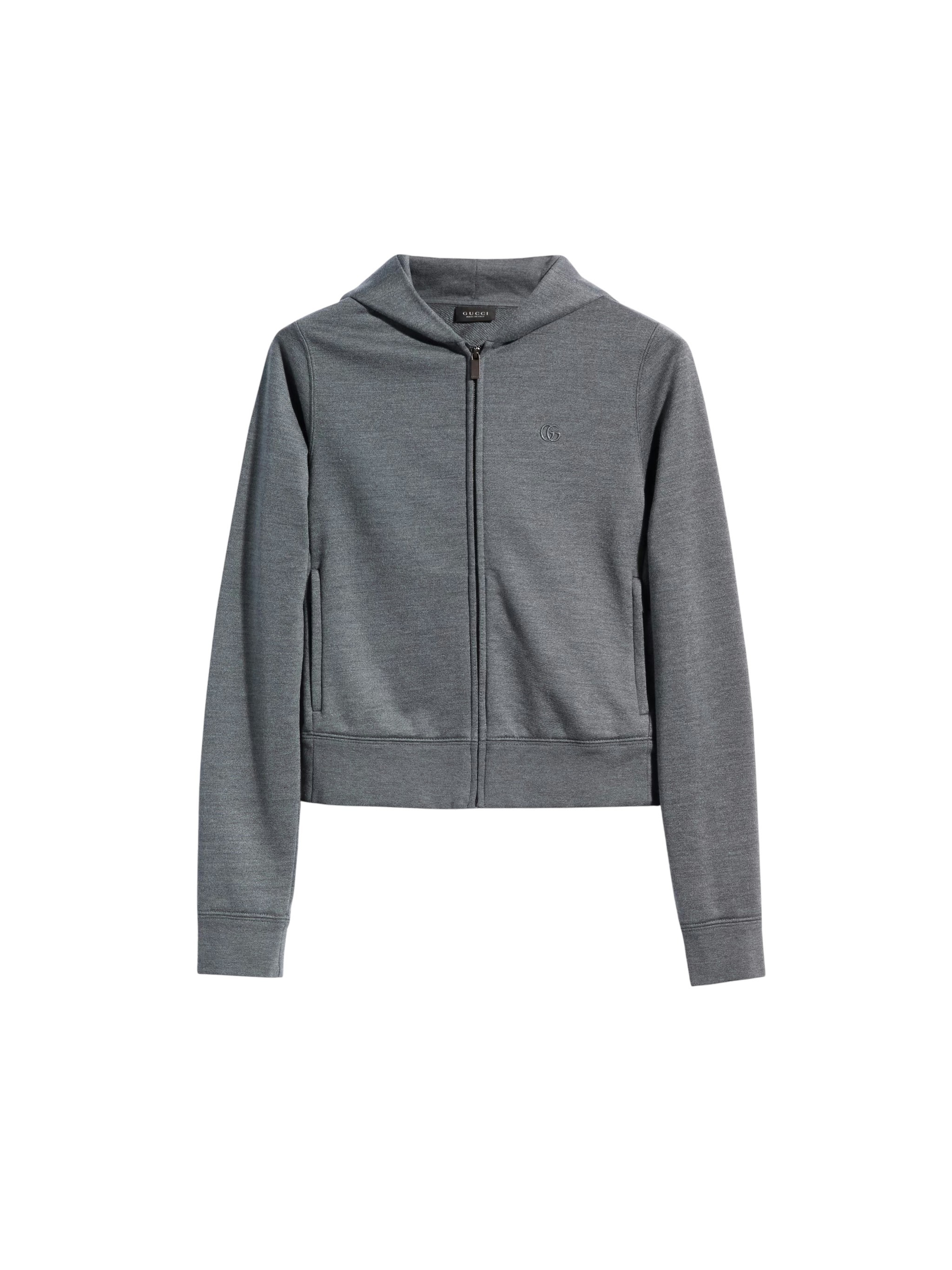 GUCCI GUCCI Silk And Cotton Jersey Zip-Up Sweatshirt　GUCCI シルク＆コットン ジャージ ジップアップ スウェットシャツ