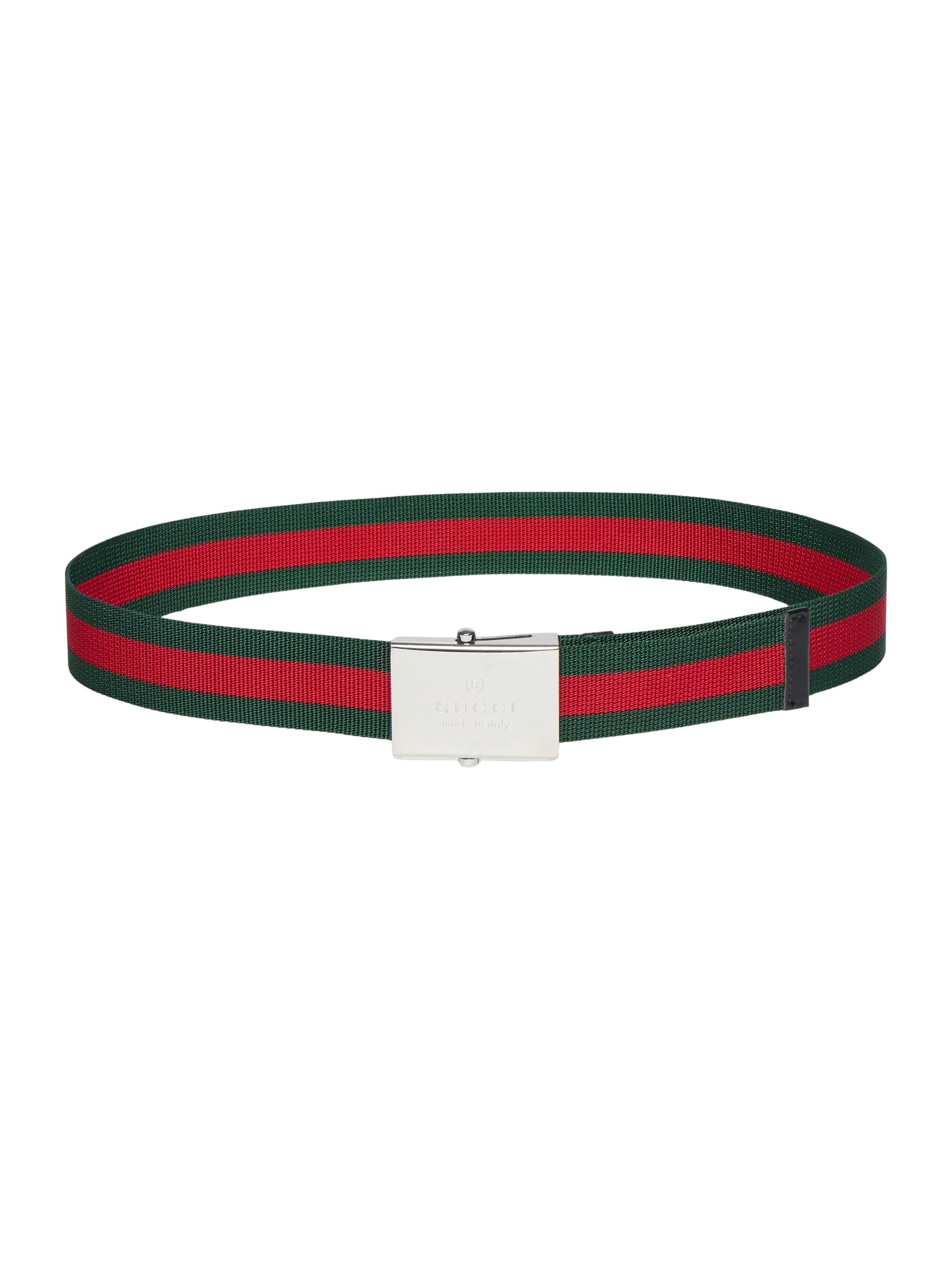 GUCCI GUCCI Belt With Web Ribbon And Rectangular Buckle　グッチ ベルト ウェブ リボンと長方形バックル付き