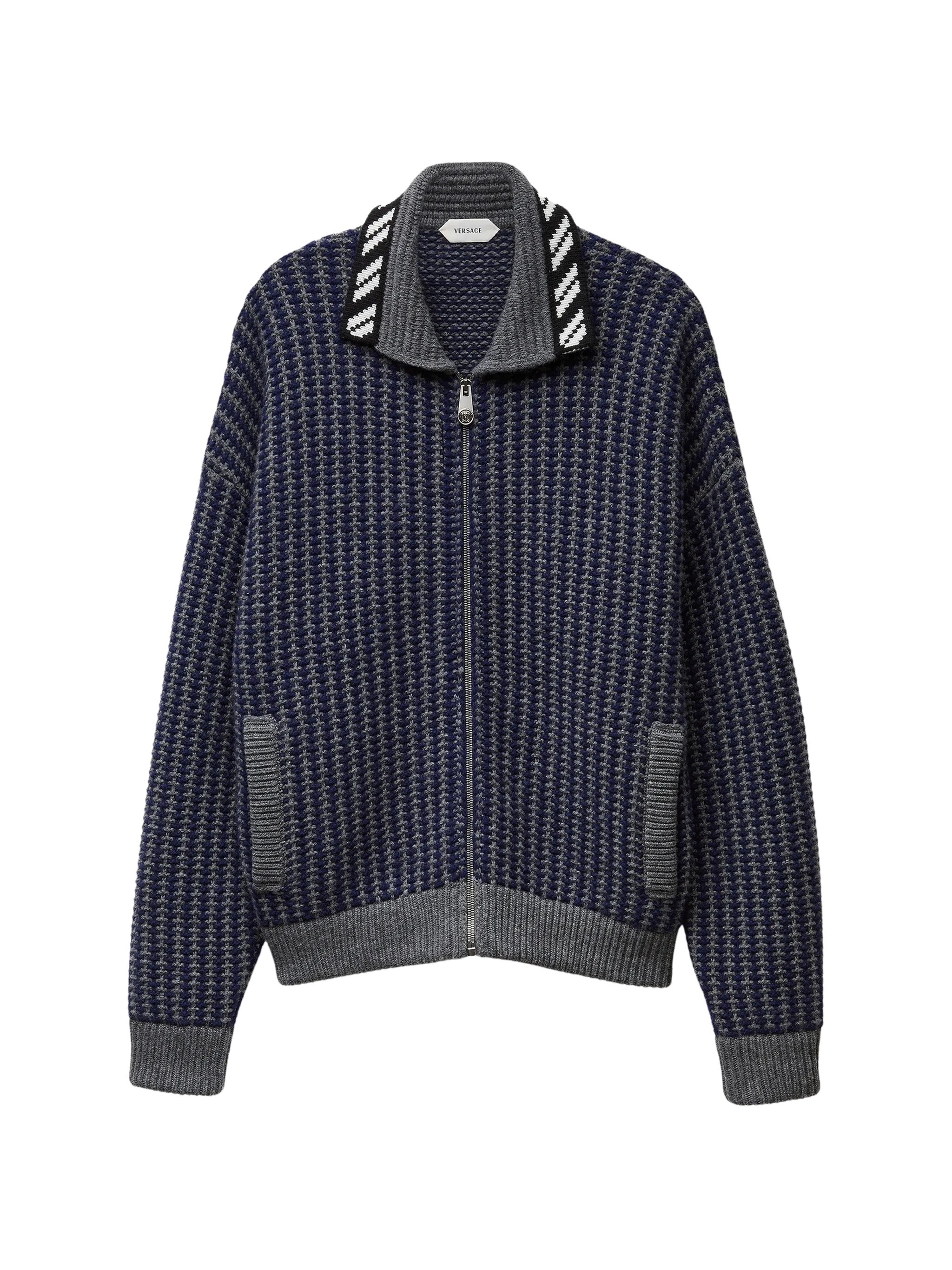VERSACE VERSACE Wool Knit Zip Cardigan
