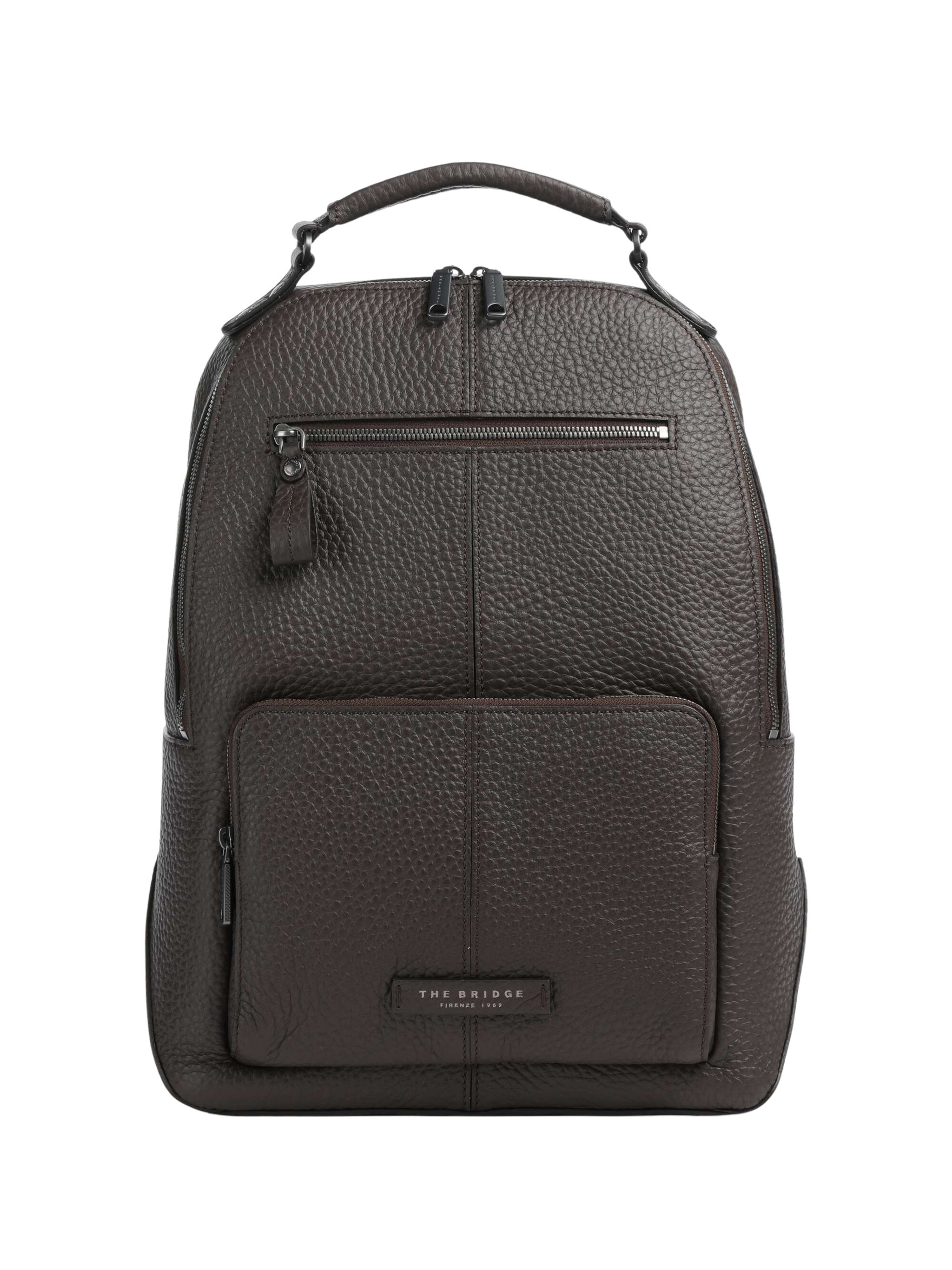 The Bridge Manfredi Grained Calf Leather Backpack In Pattern