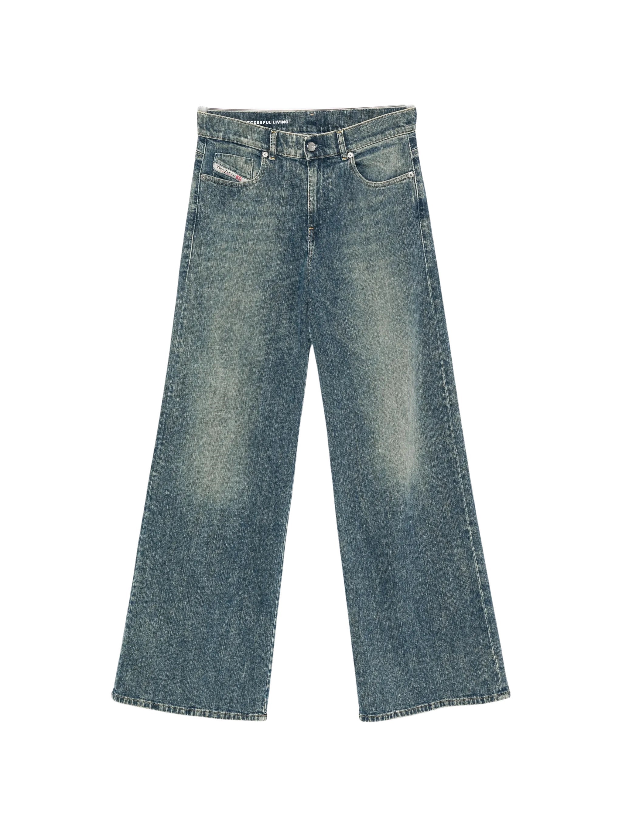 Diesel Flared Jeans Délavé Effect In Blue