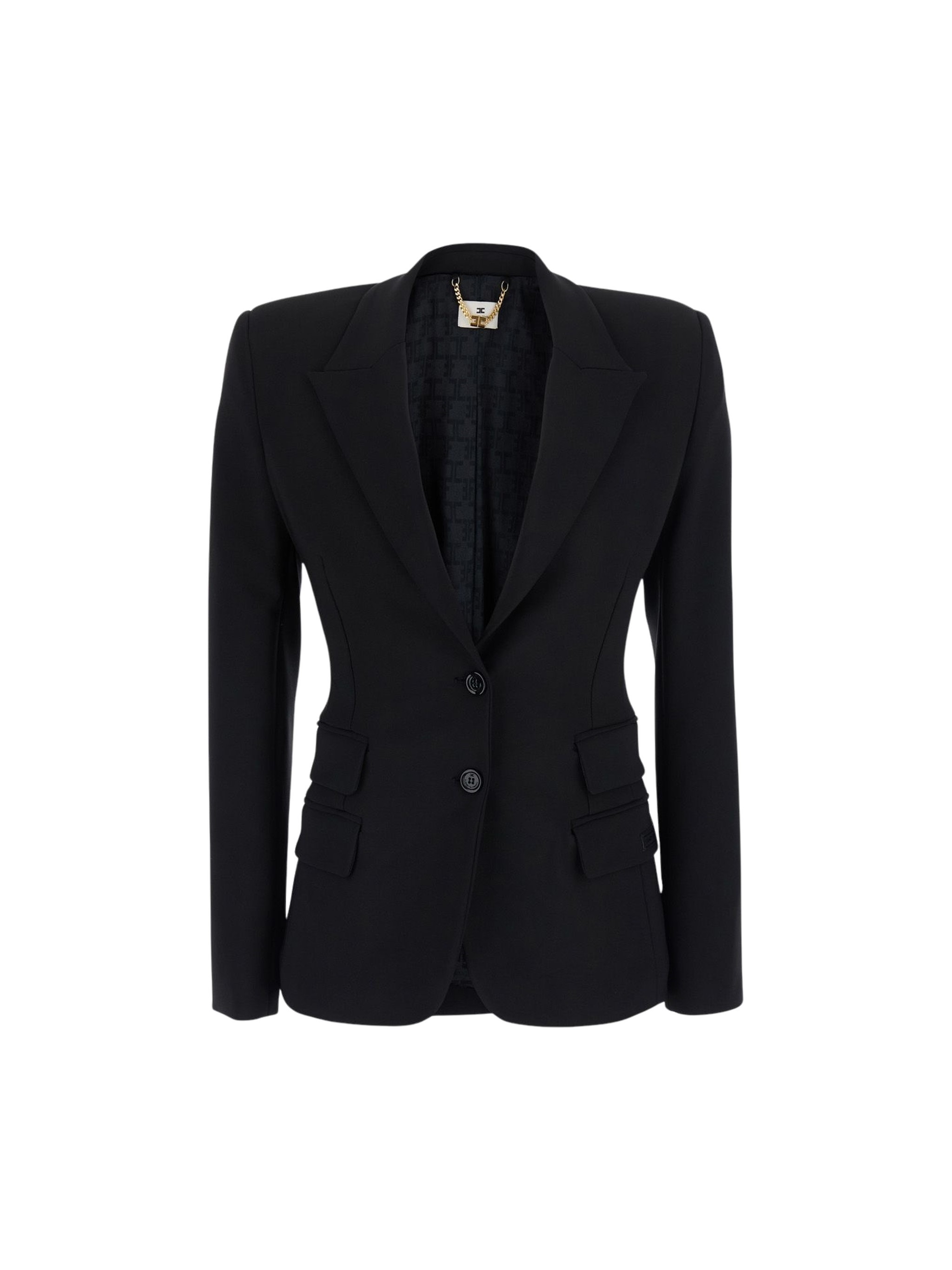 Elisabetta Franchi Single-breasted Tailored Blazer In Nero