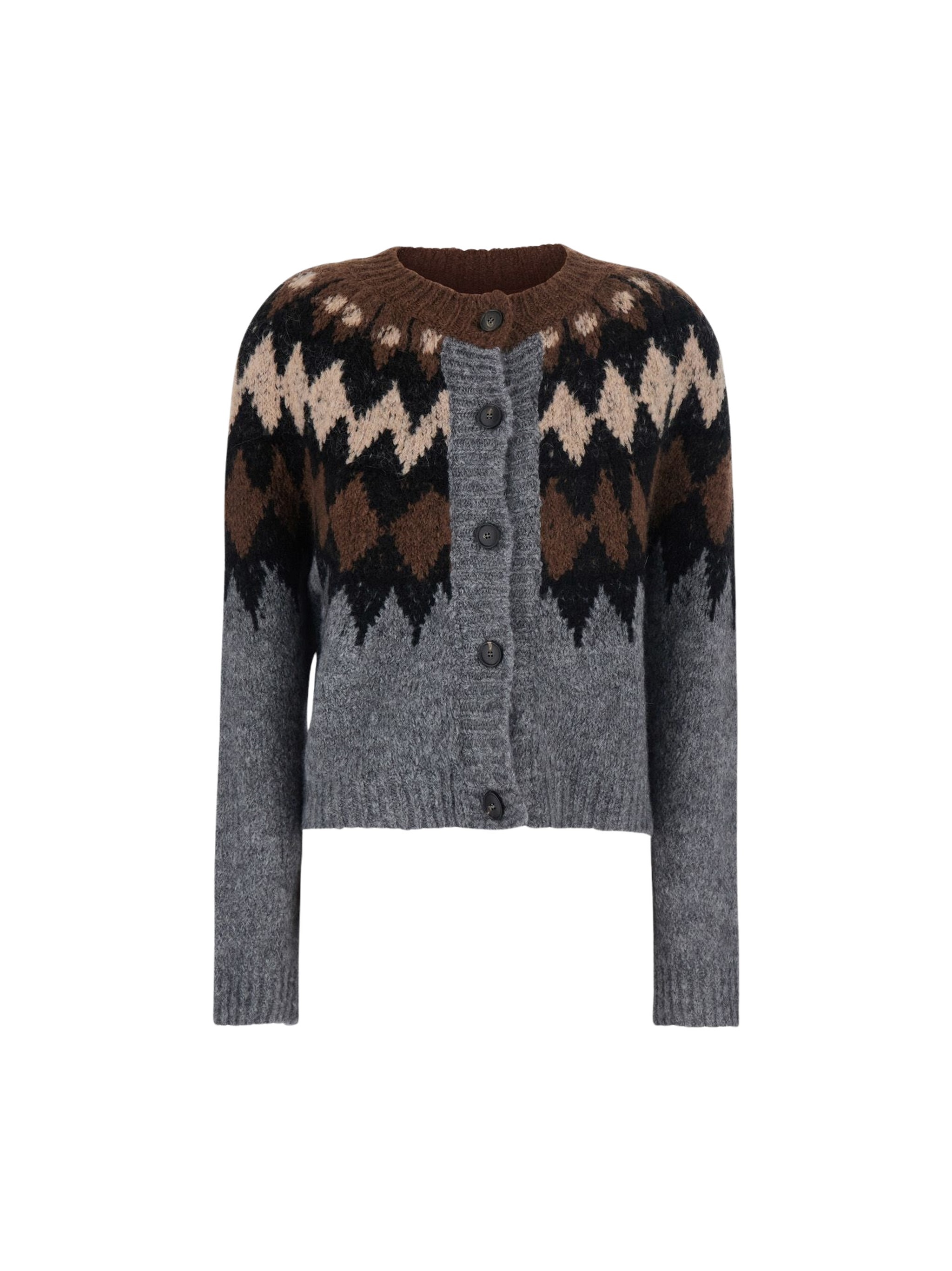 Tela Eiko Knit Cardigan With Pattern In Multi