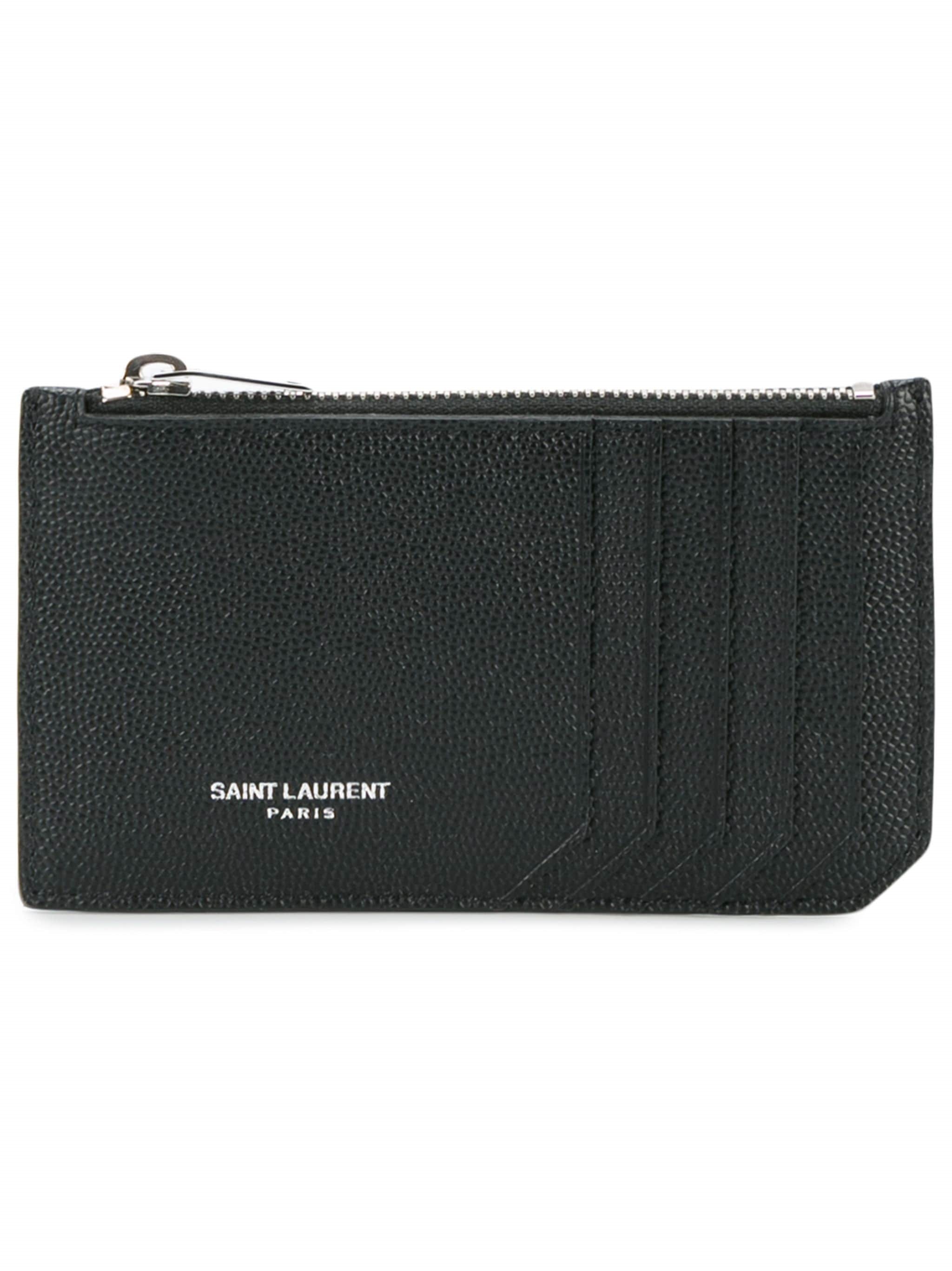 Saint Laurent SAINT LAURENT Fragments Card Holder With Zip　SAINT LAURENT フラグメント ジップ付きカード ホルダー