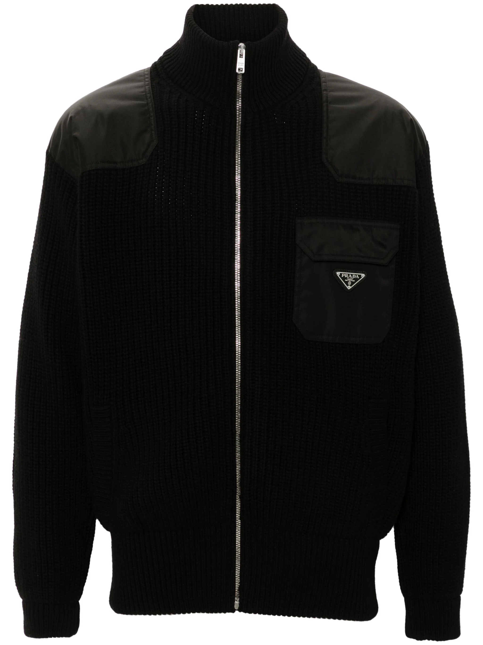 Prada Wool And Cashmere Cardigans In Black