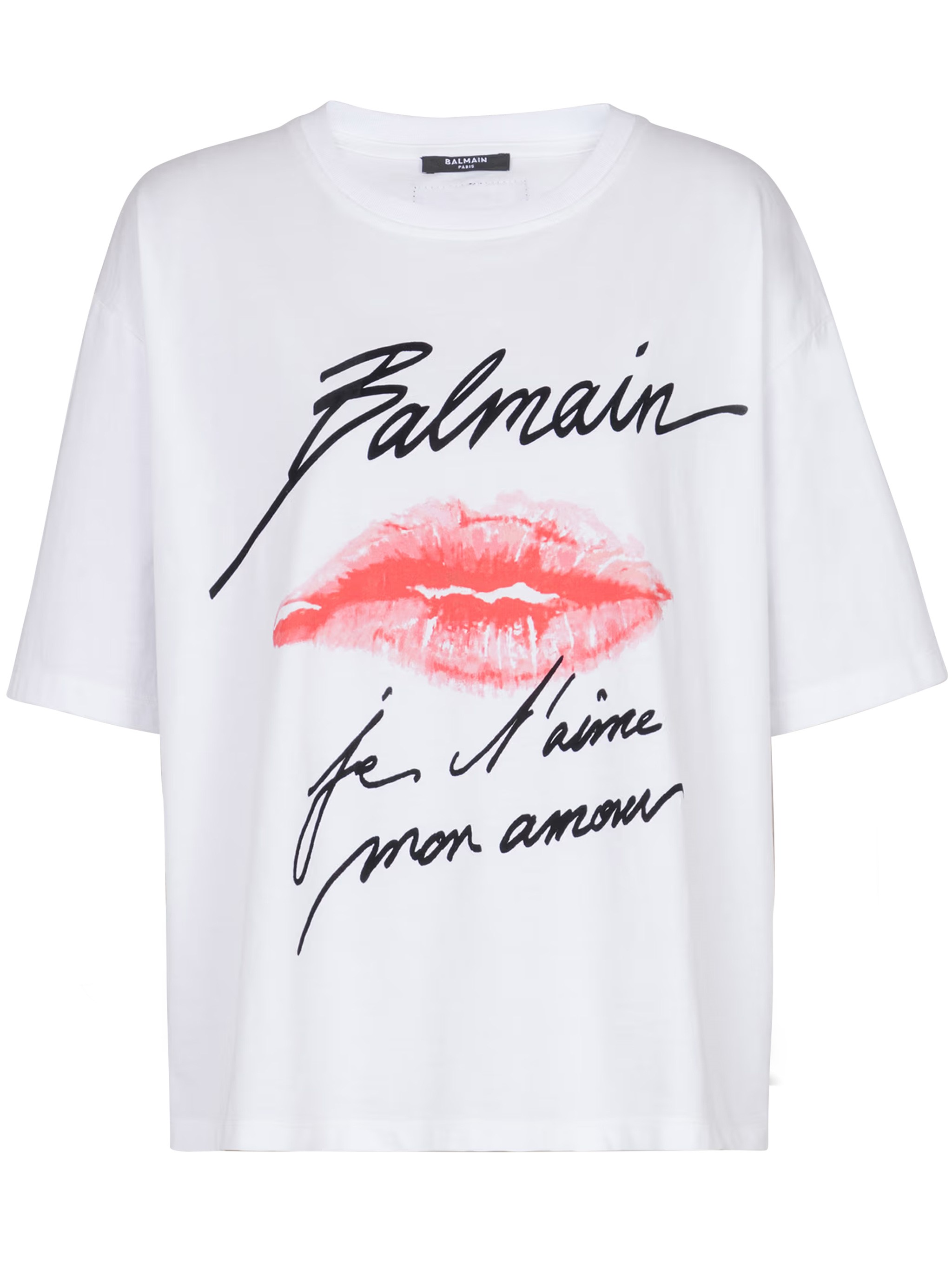 Balmain Short-sleeved T-shirt With Kiss Print In White
