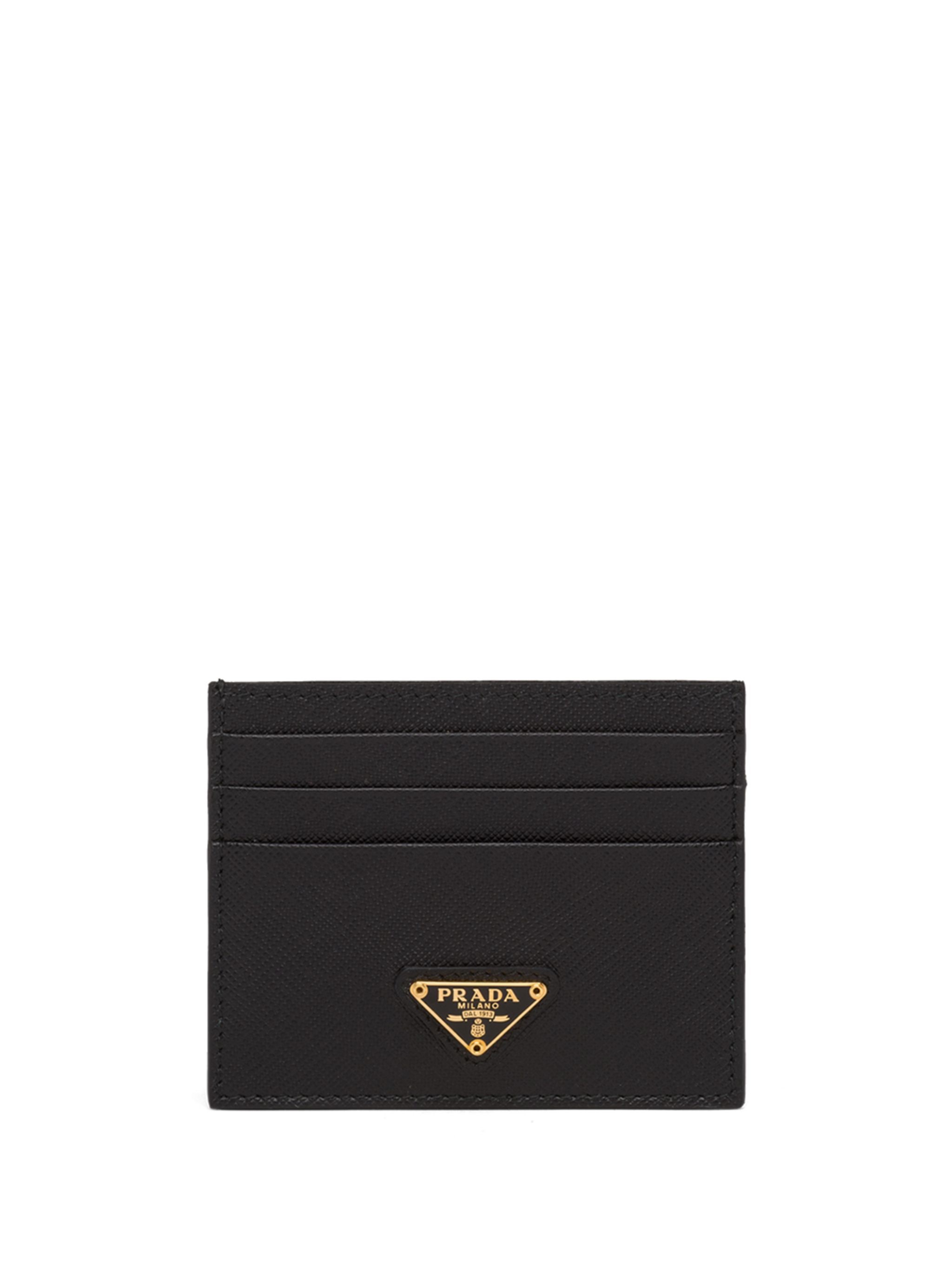 Prada Saffiano Card Holder In Black
