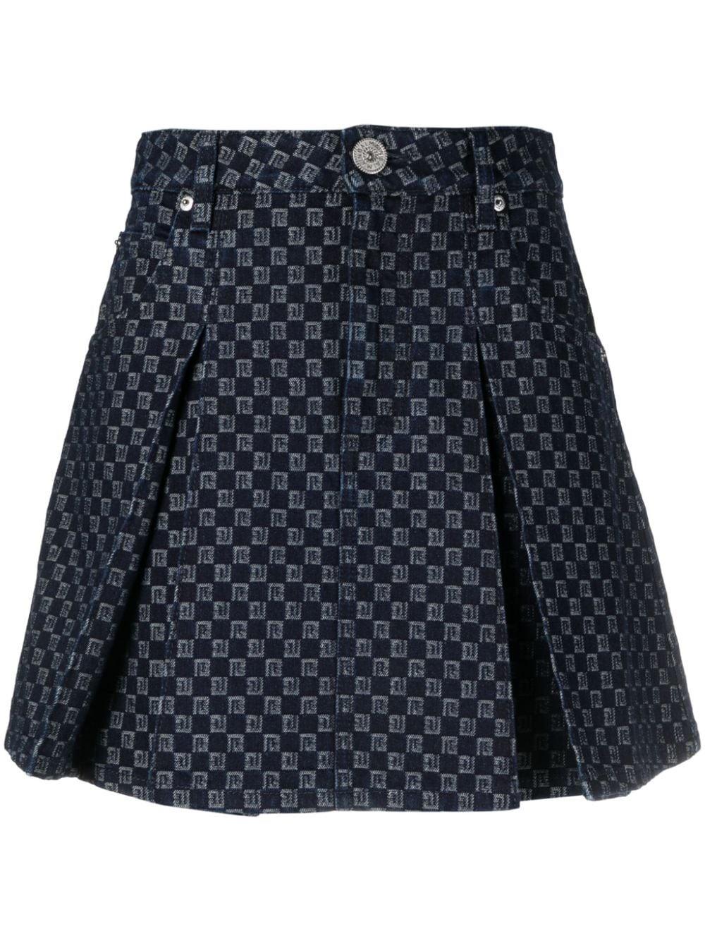 Balmain Mini Monogram Denim In Multi