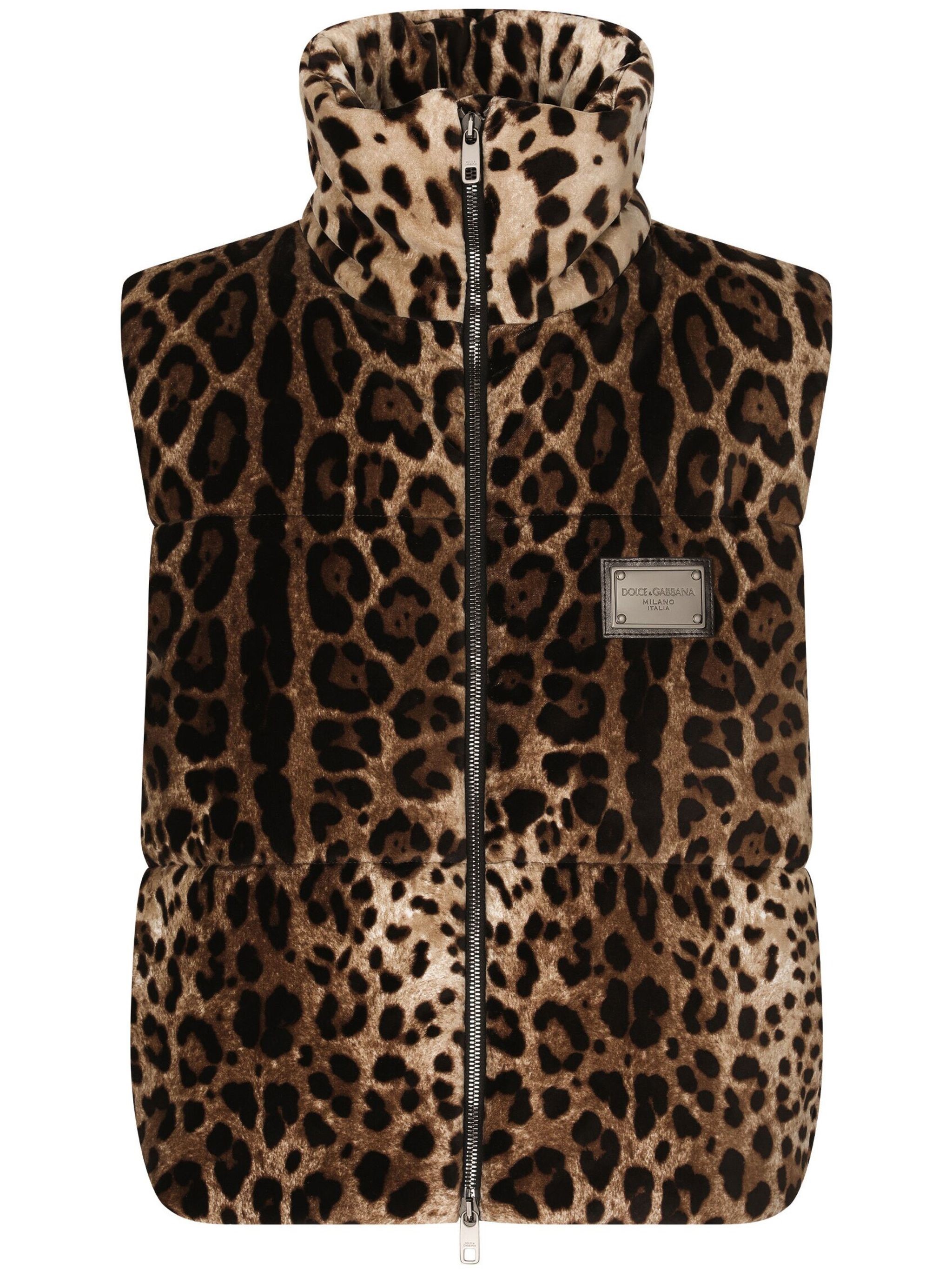 Dolce & Gabbana Sleeveless Jacket In Animal Print