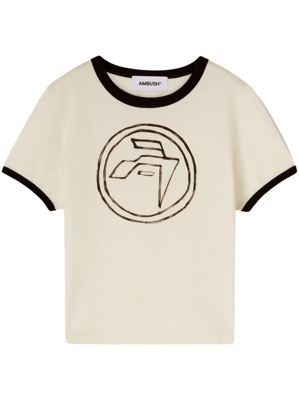 Ambush Emblem Print Cotton T-shirt In Neutral