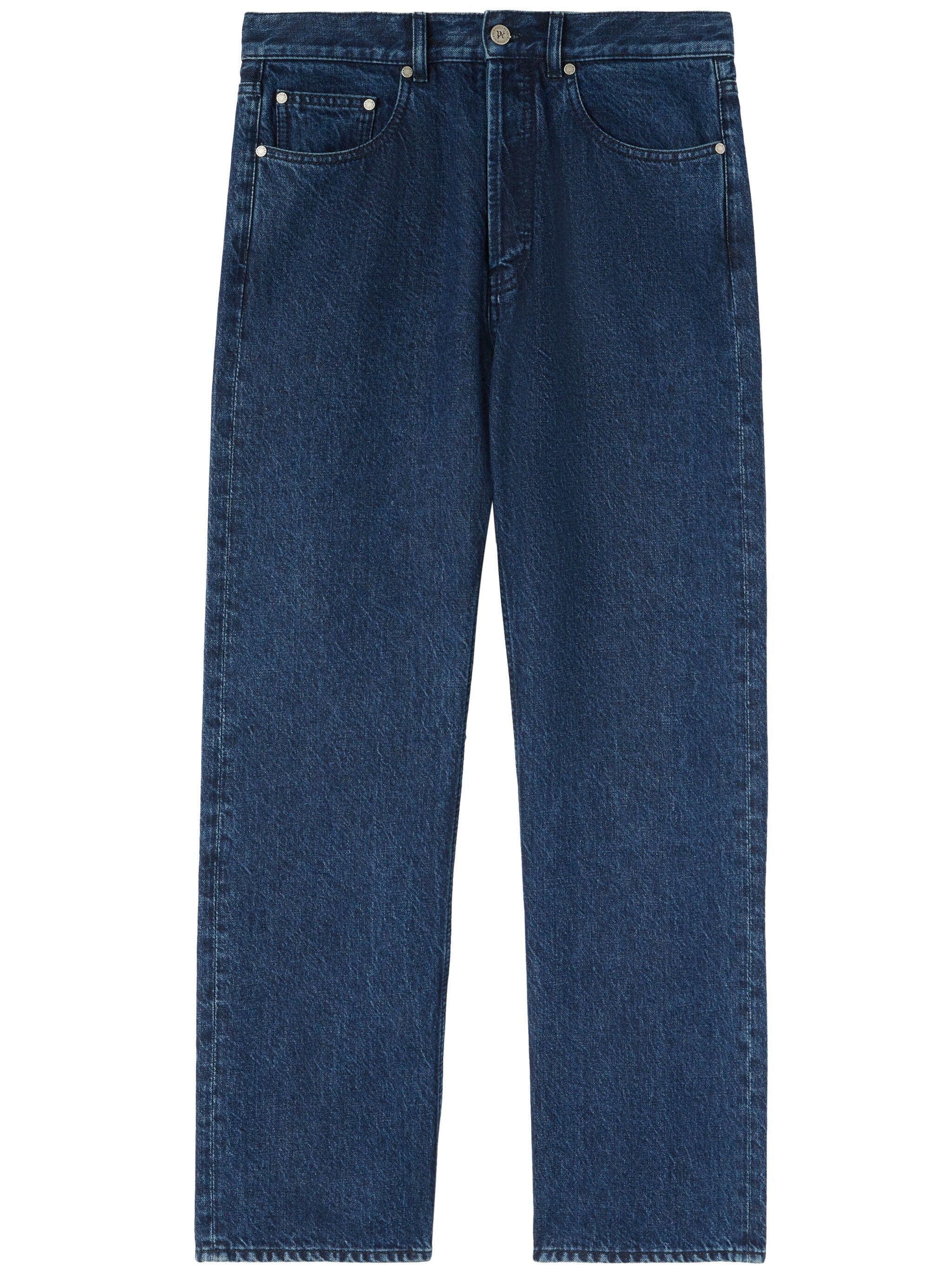 Palm Angels Loose Fit Jeans With Logo In Blue