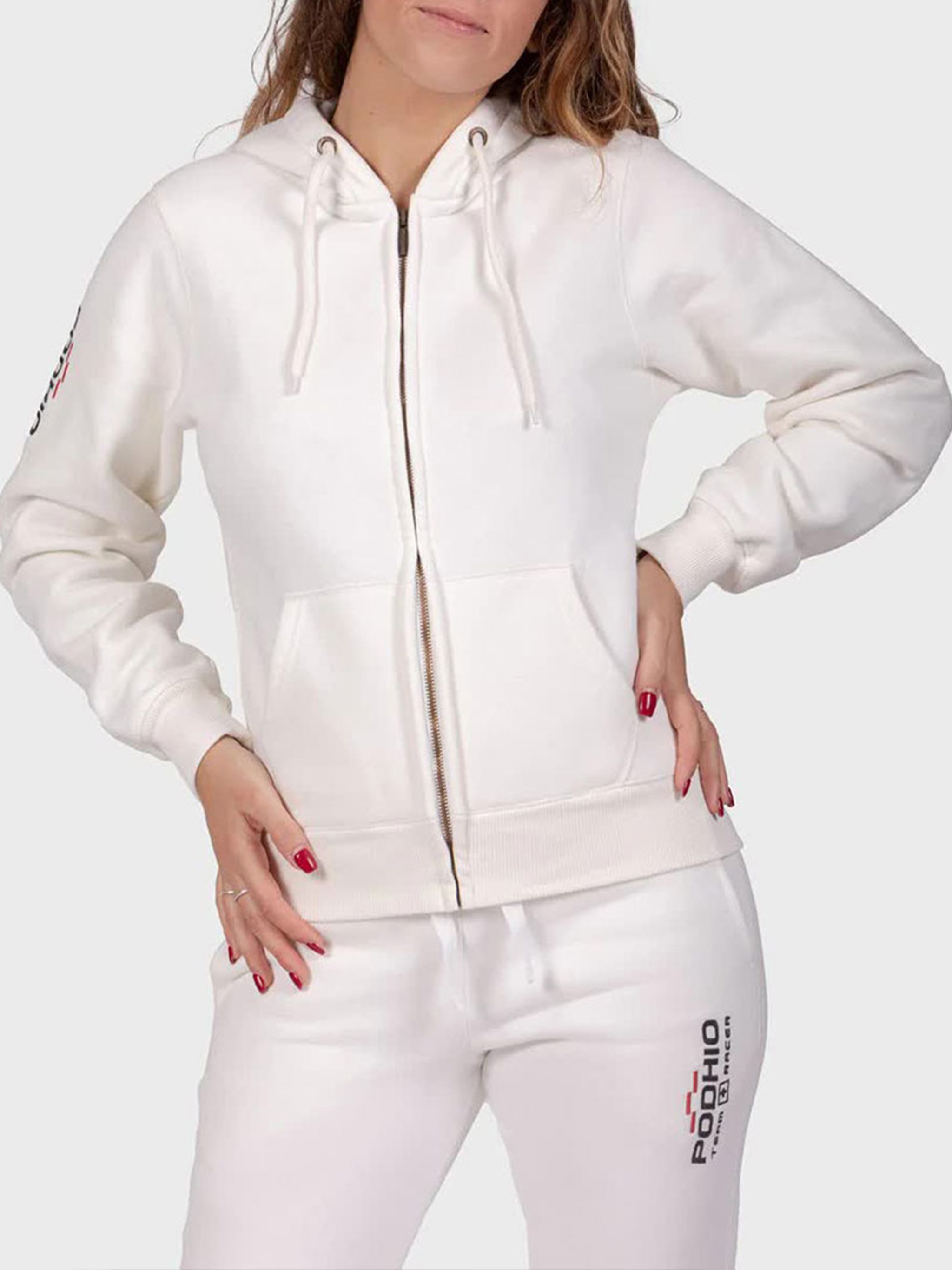 Podhio Authentic 360 Zip Hoodie In White