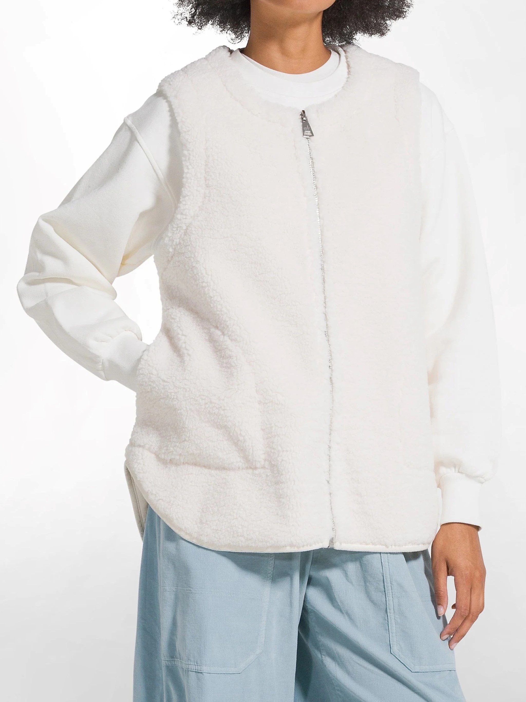 Deha Teddy Vest In Bianco