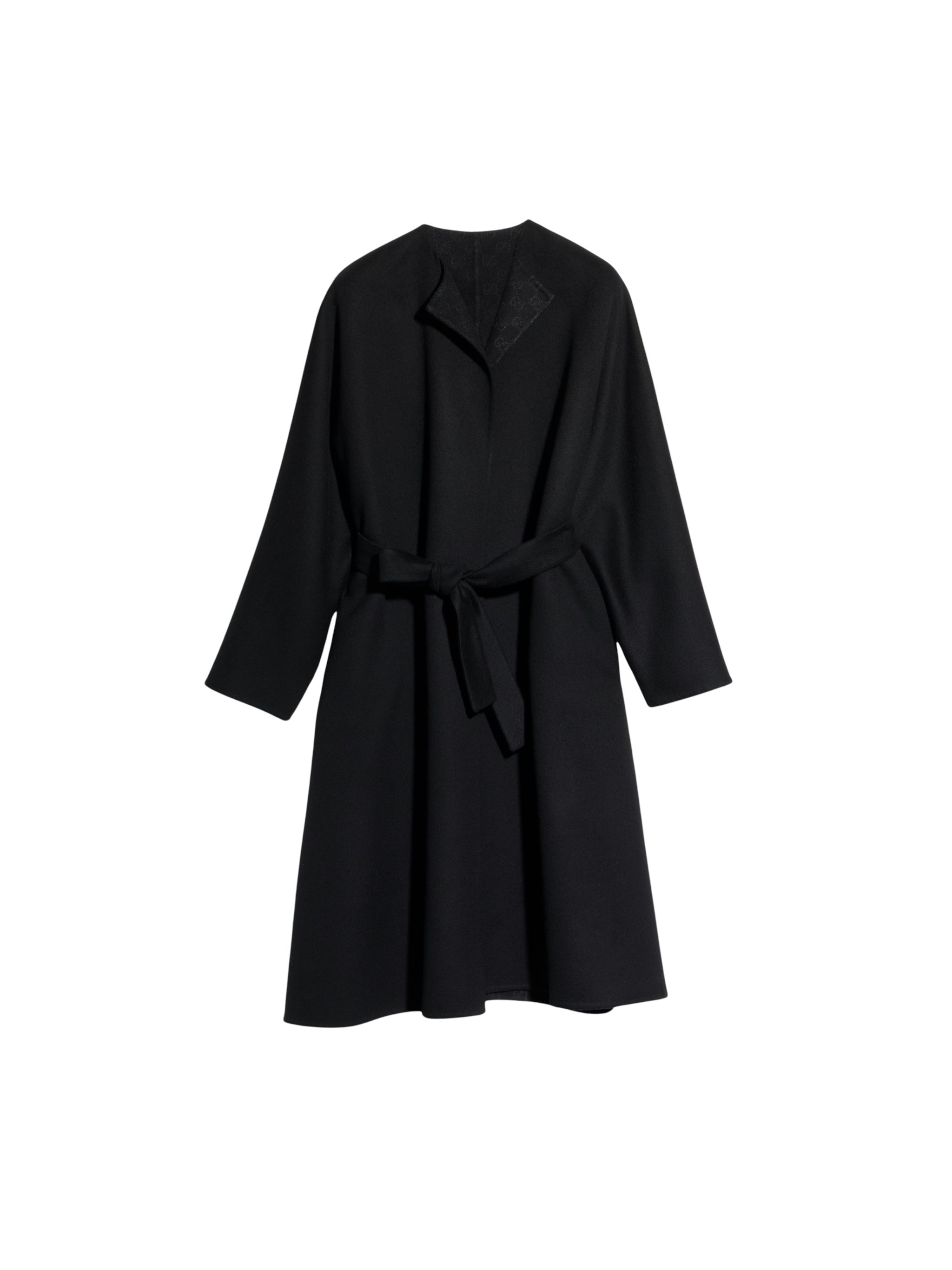 GUCCI GUCCI Long Silk And Wool Coat With Gg Inside