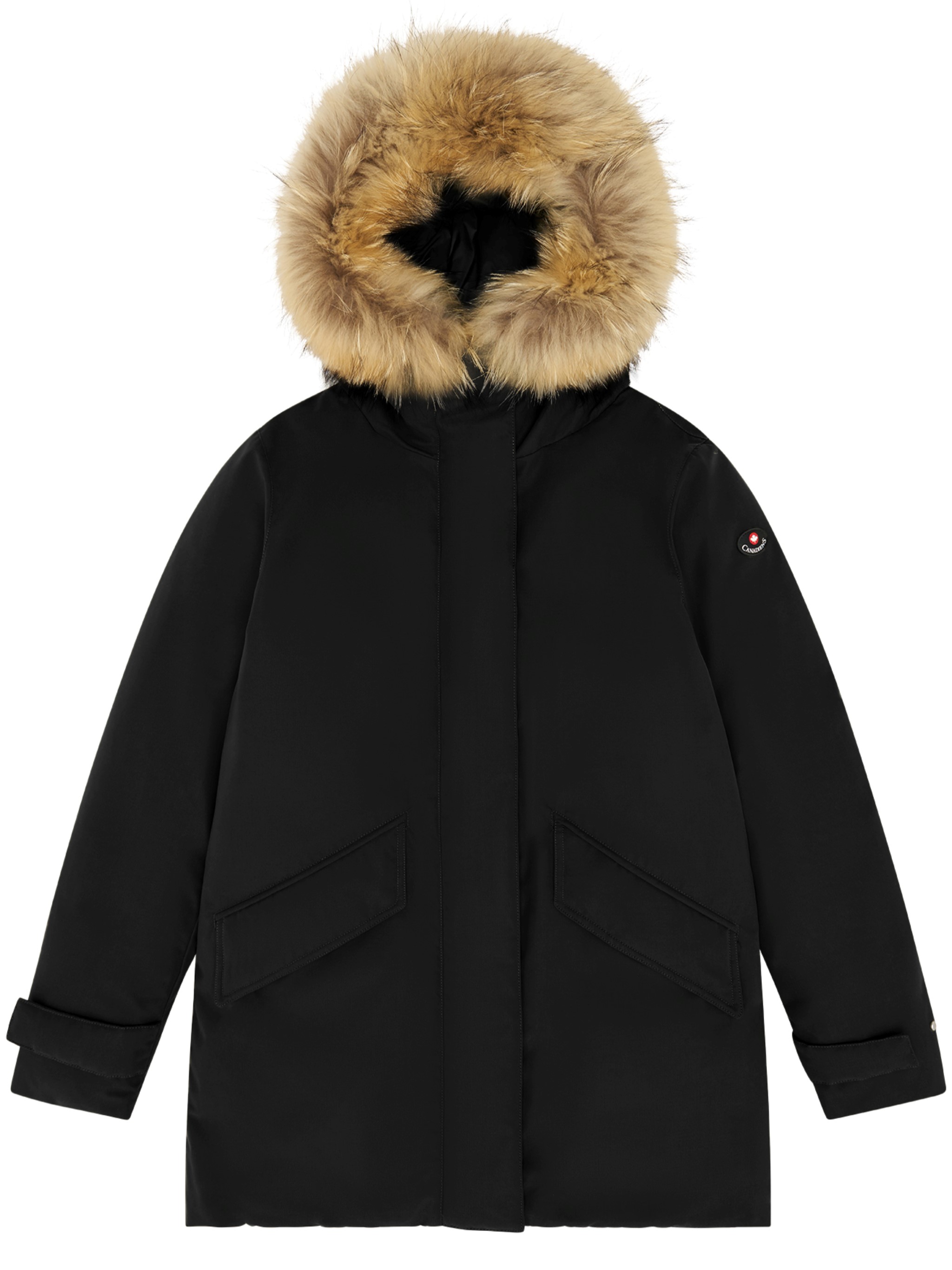 Canadiens Daphne Midi Coat In Black