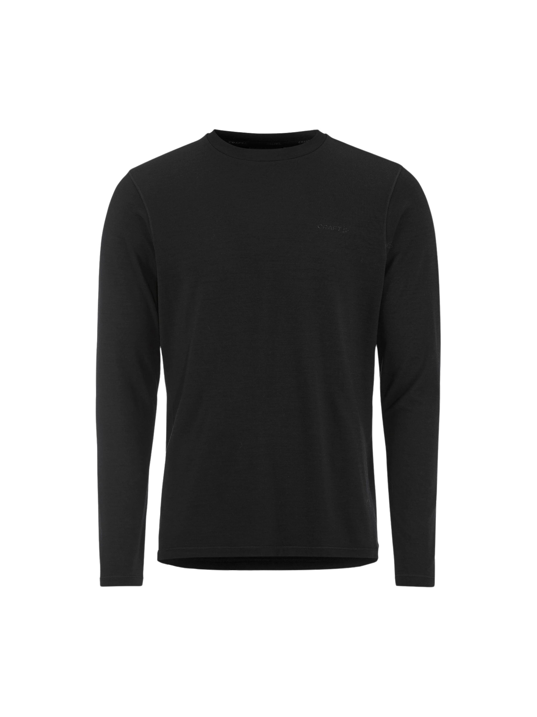 Craft Merino Wool Crew Neck Long Sleeve Top In Black