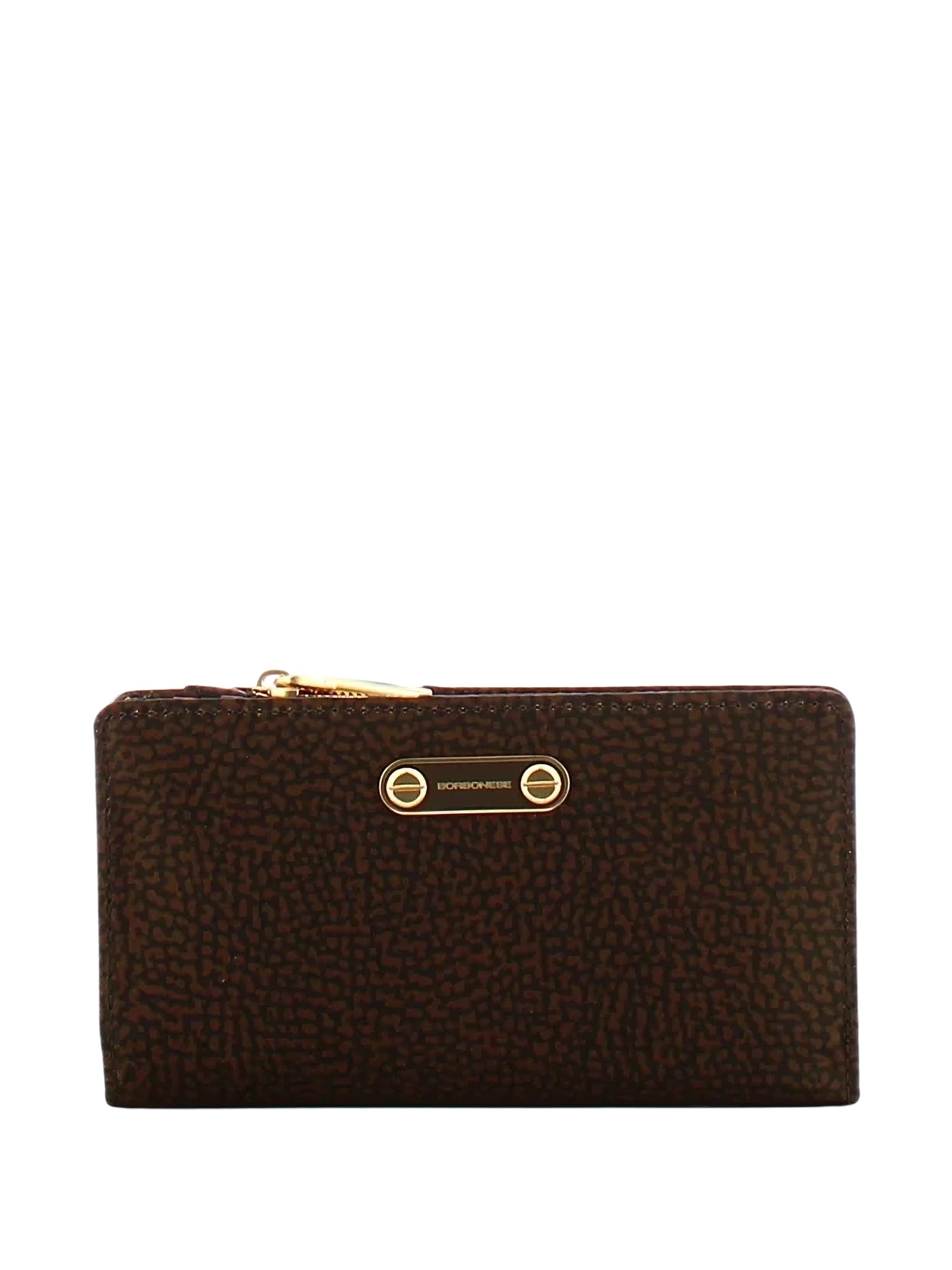 Borbonese Logo Plaque Wallet In Brown