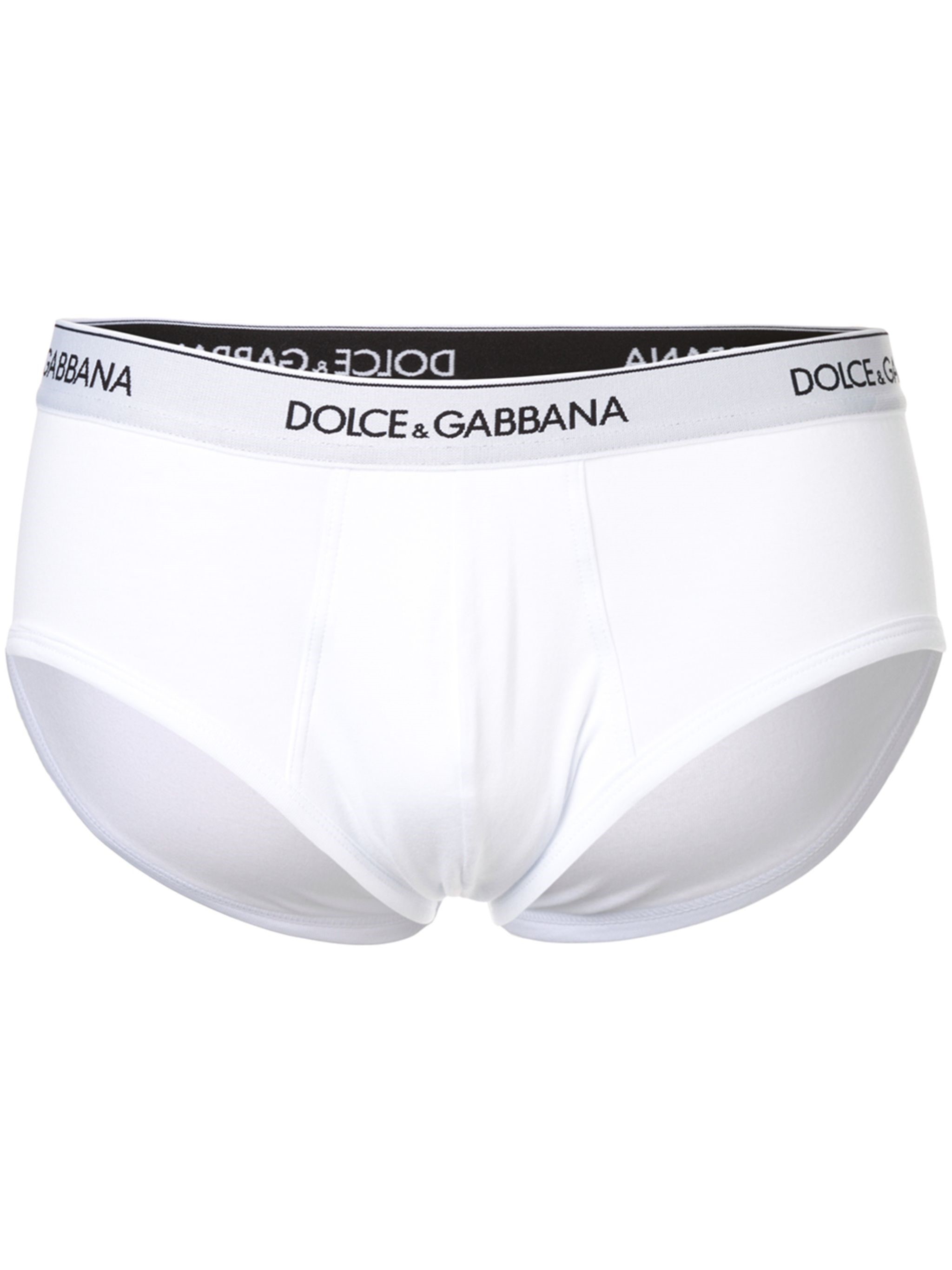 Dolce & Gabbana Brande Bi-pack Stretch Cotton Briefs In White