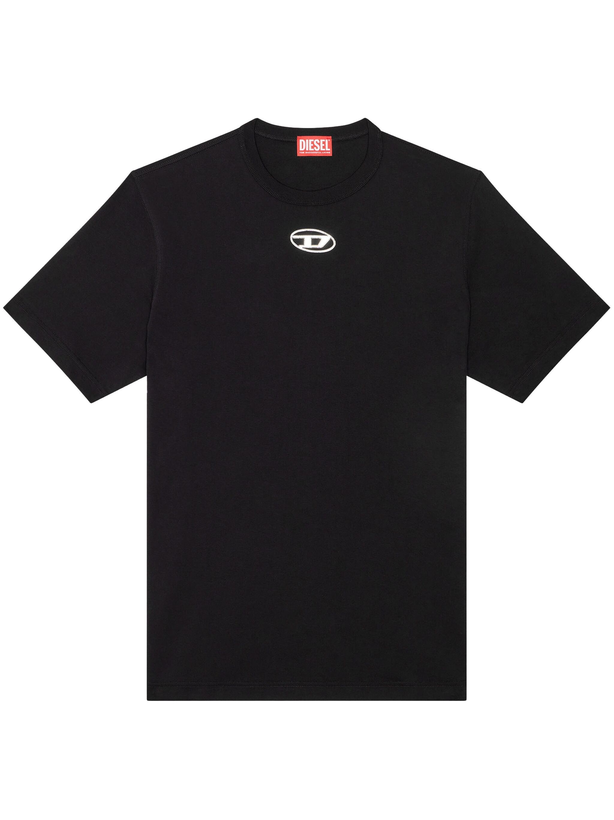 Diesel Just' Black Crewneck T-shirt With Logo Detail In Cotton