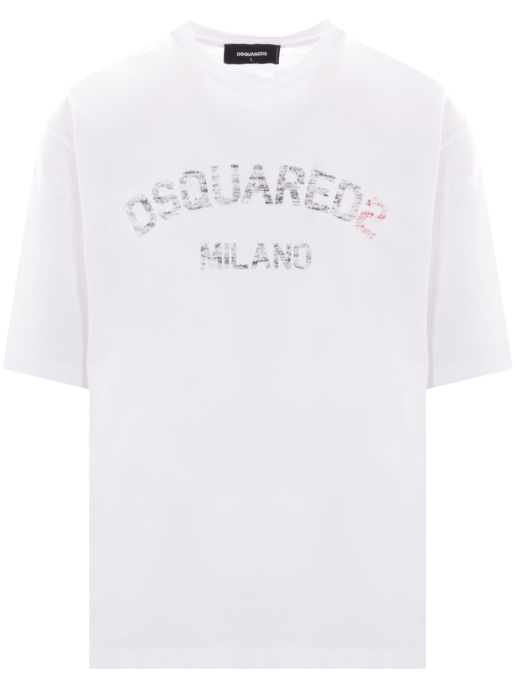 Dsquared2 Relaxed-fit Cotton T-shirt With Bold Graphic Print In White