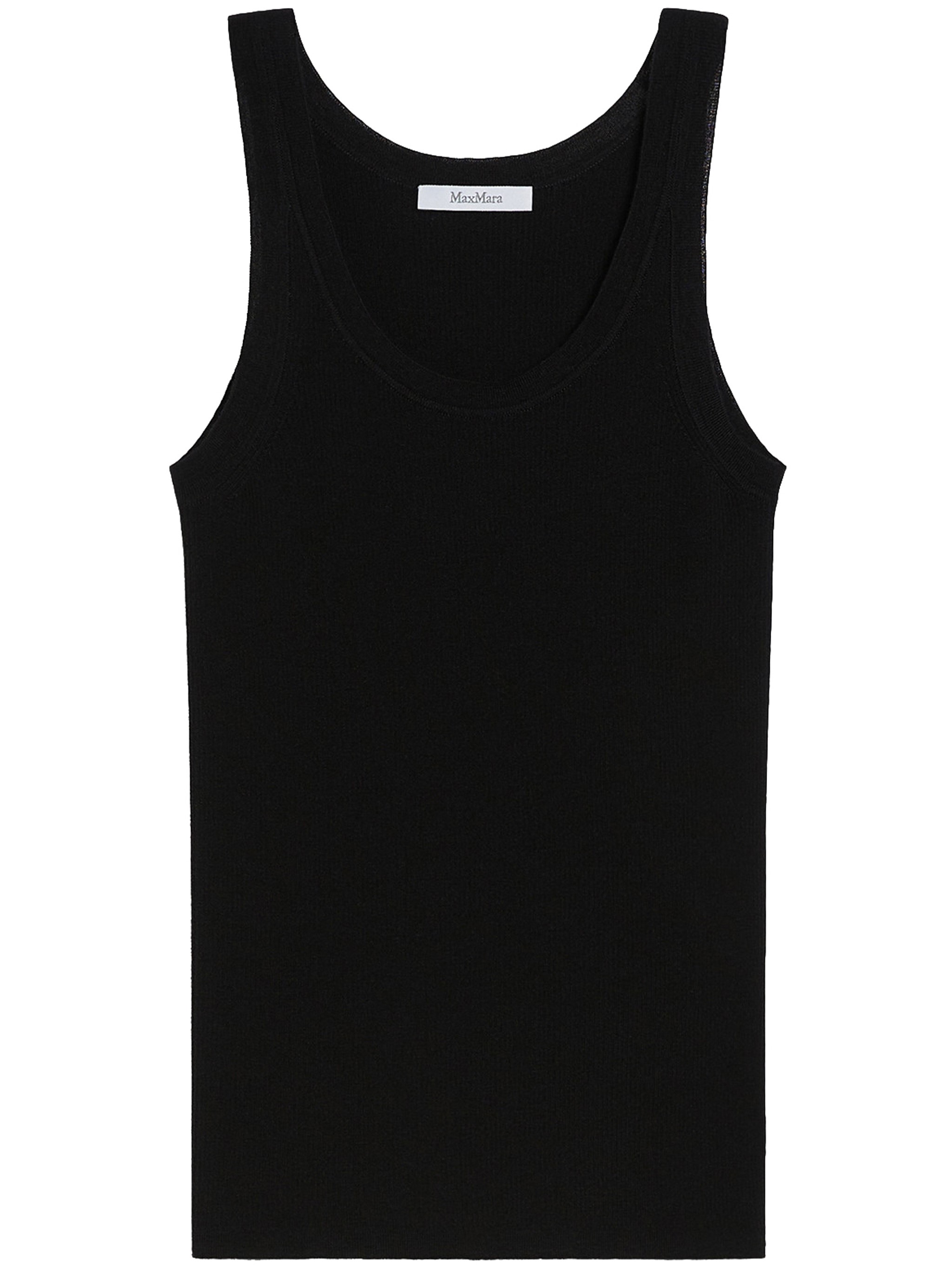 Max Mara Ribbed Wool Top In Black