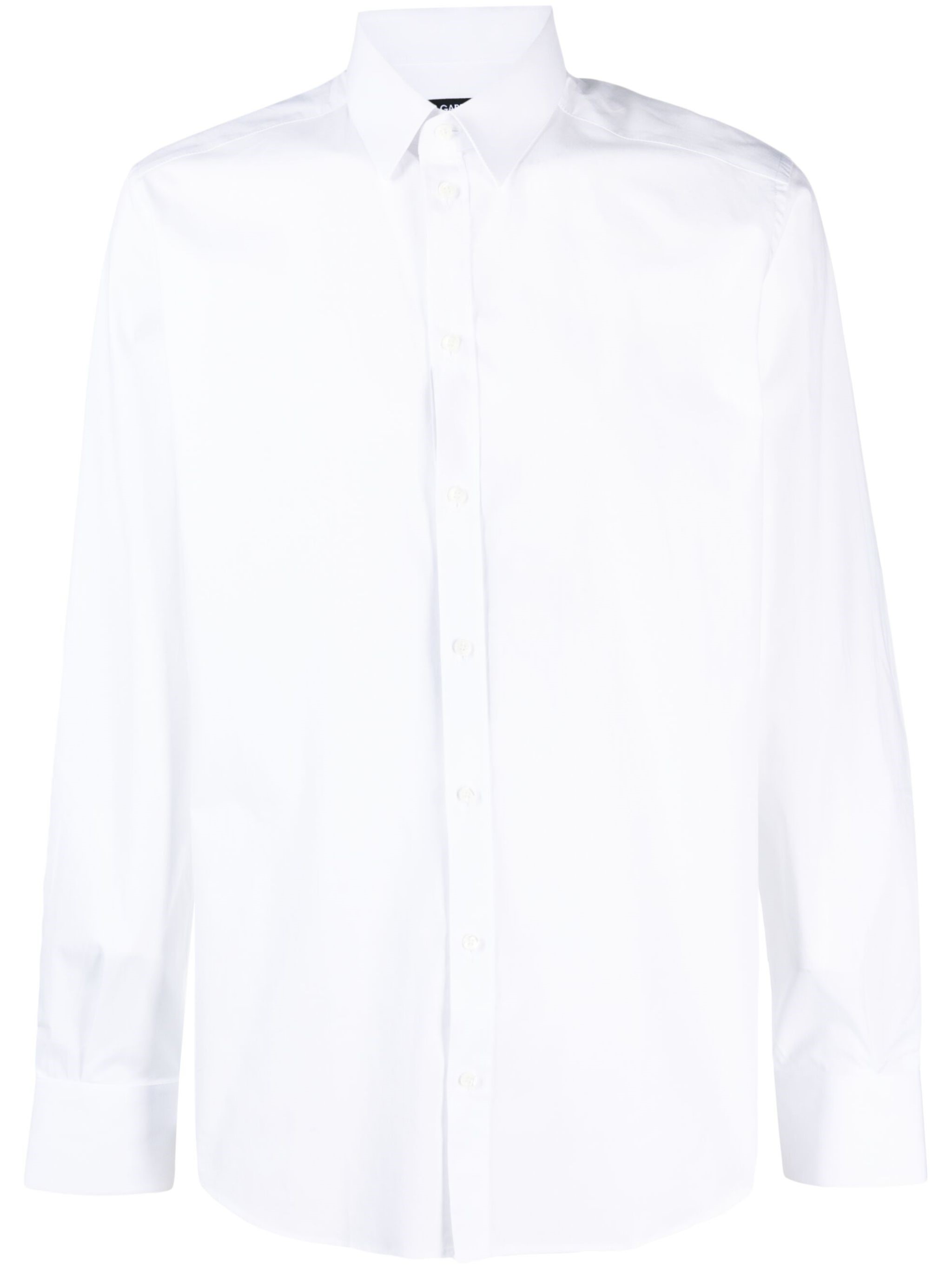 Dolce & Gabbana Gold Shirt In Stretch Cotton Poplin In White