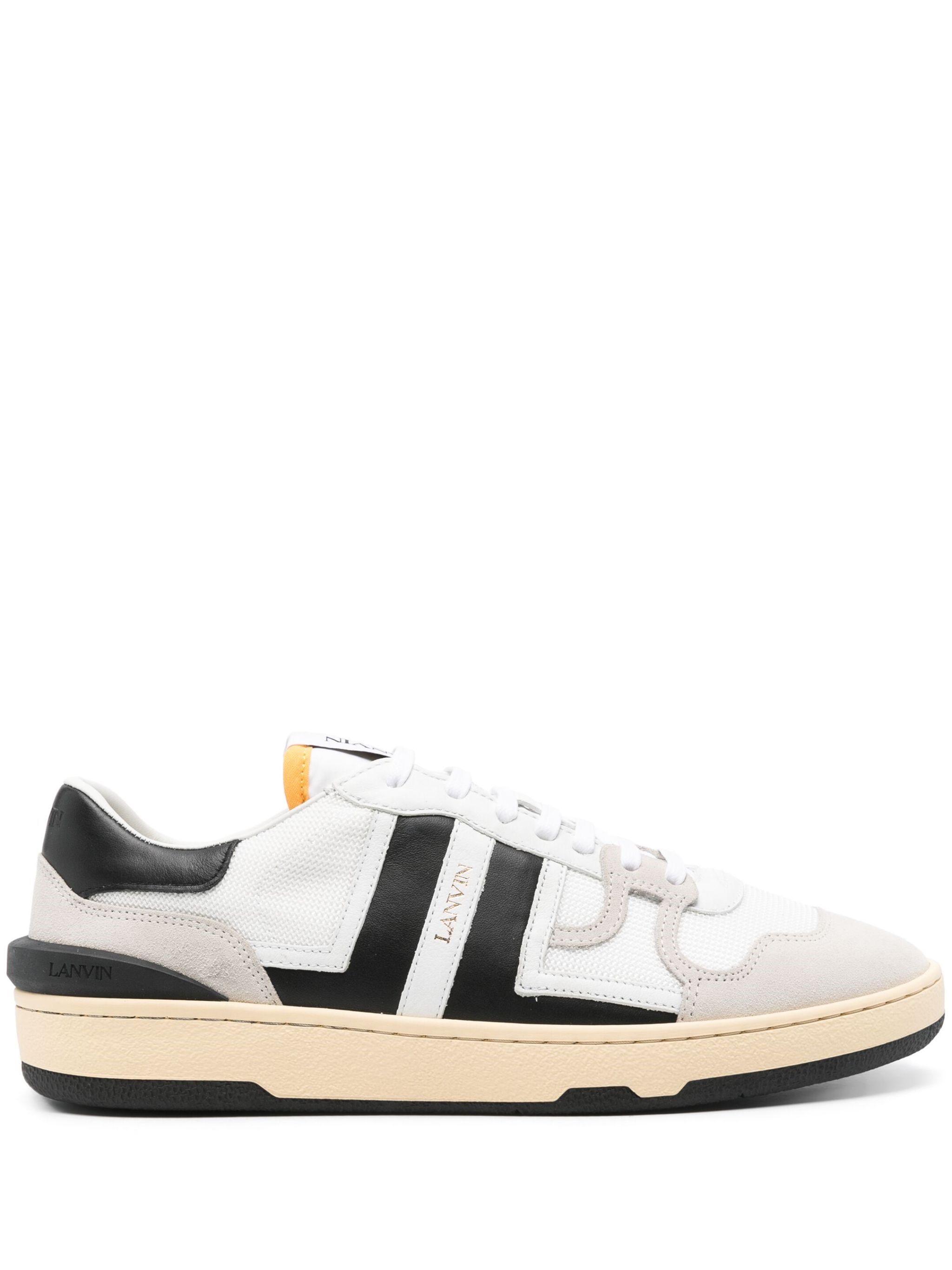 Lanvin Low-top Sneakers With Suede And Smooth Leather Accents In Multi