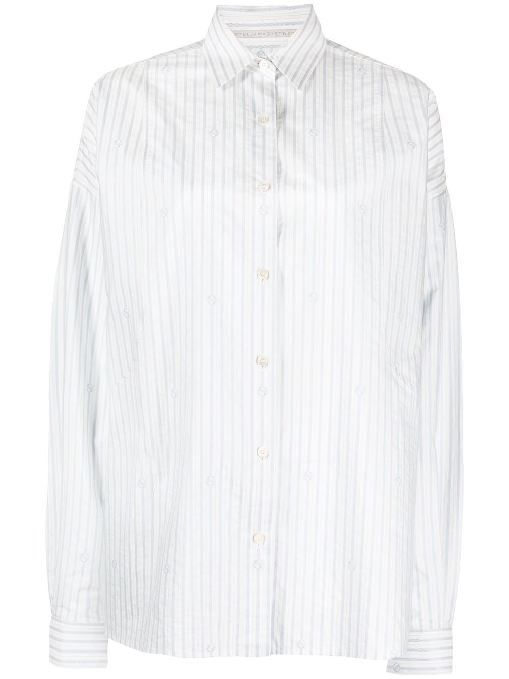 Stella Mccartney White Shirt With Blue Stripes