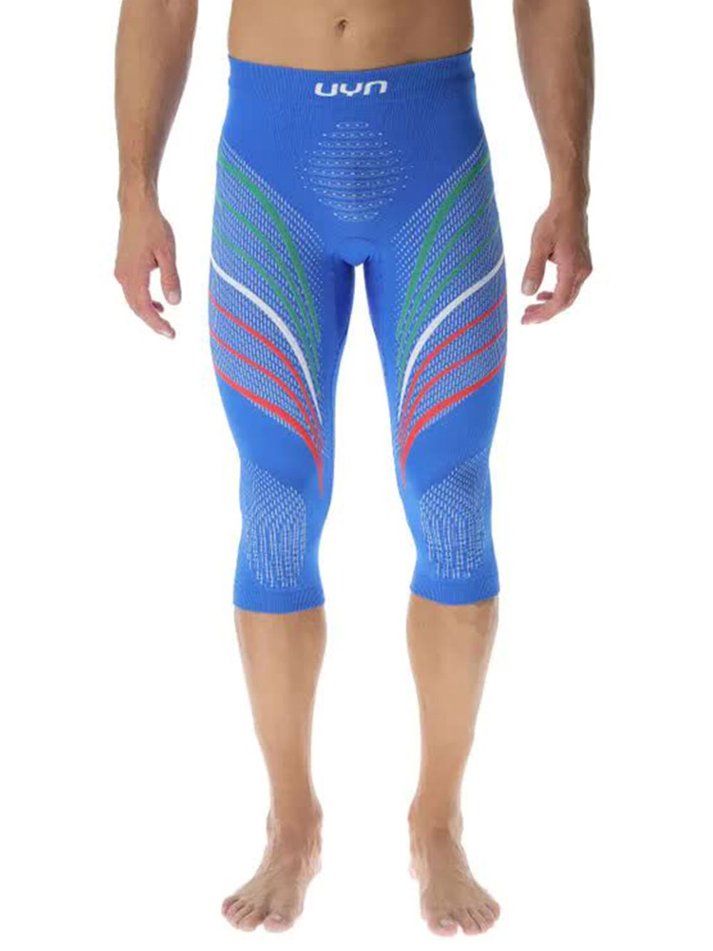 Uyn Natyon Three-stripe Patterned Performance Leggings In Blue