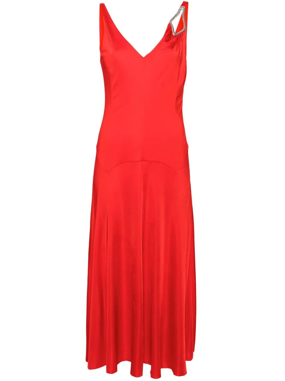 Lanvin Sleeveless A-line Midi Dress In Red